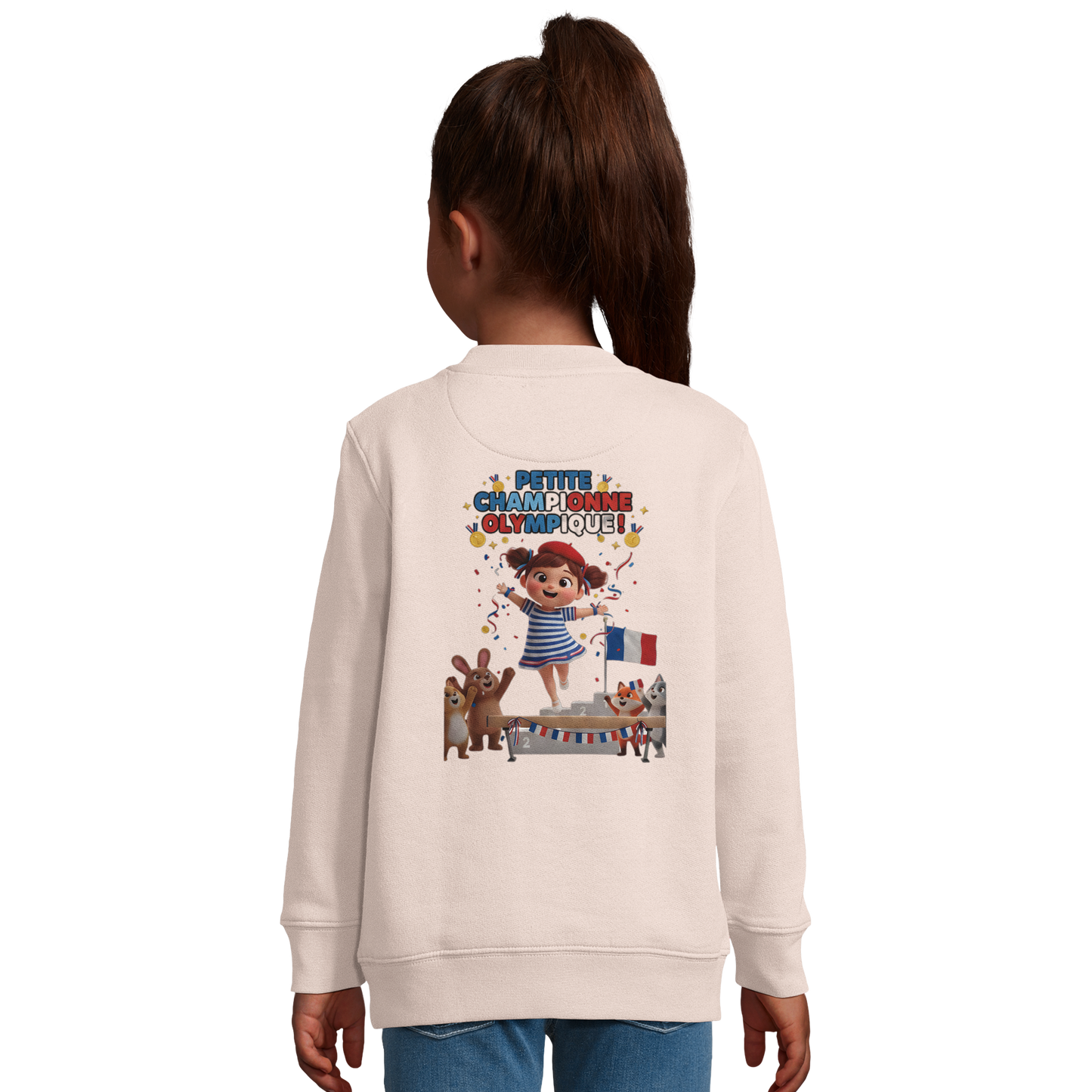 Sweat-shirt fille Petite Championne Olympique – Confort Éco-Responsable