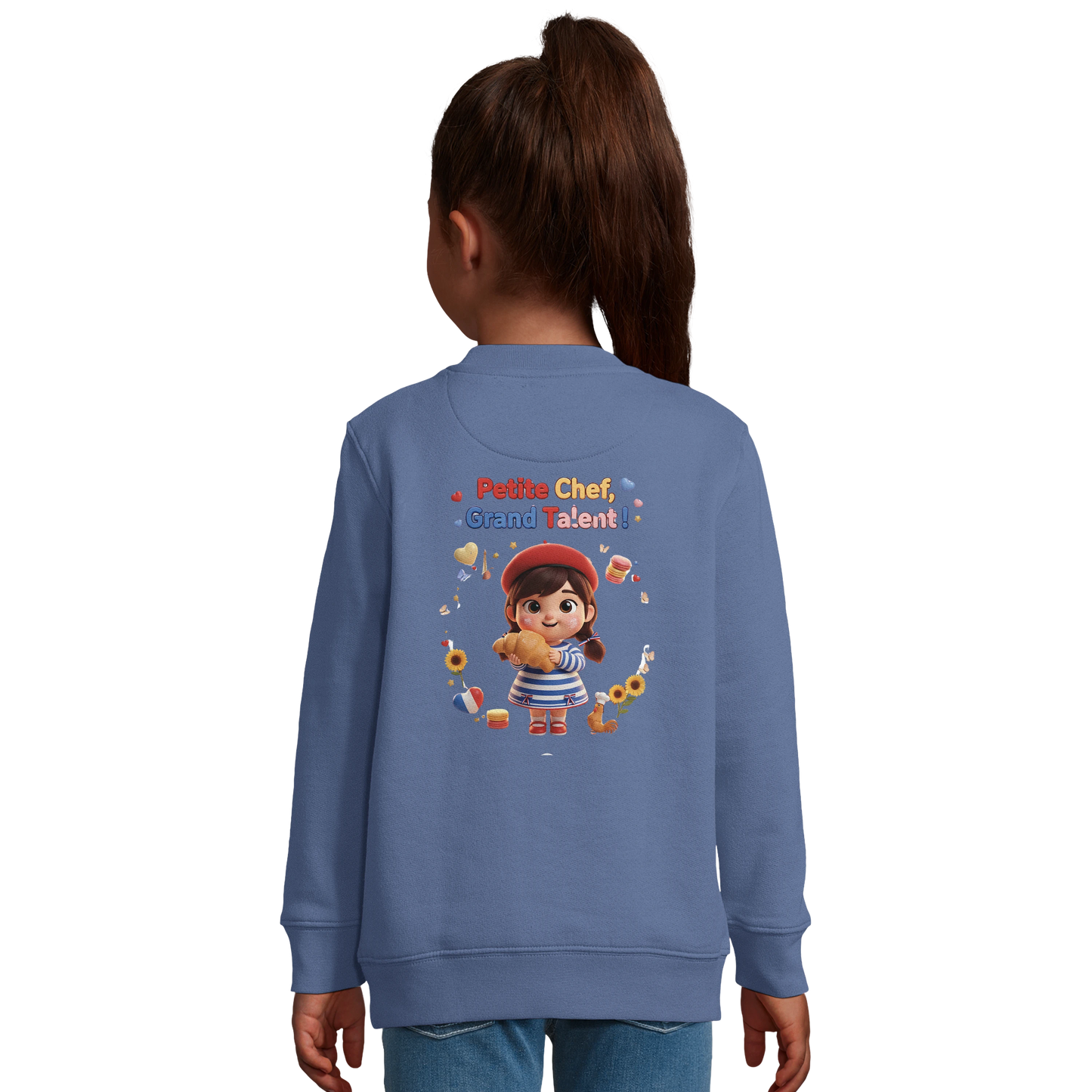 Sweat-shirt fille "Petite Chef, Grand Talent" – Coton Écoresponsable