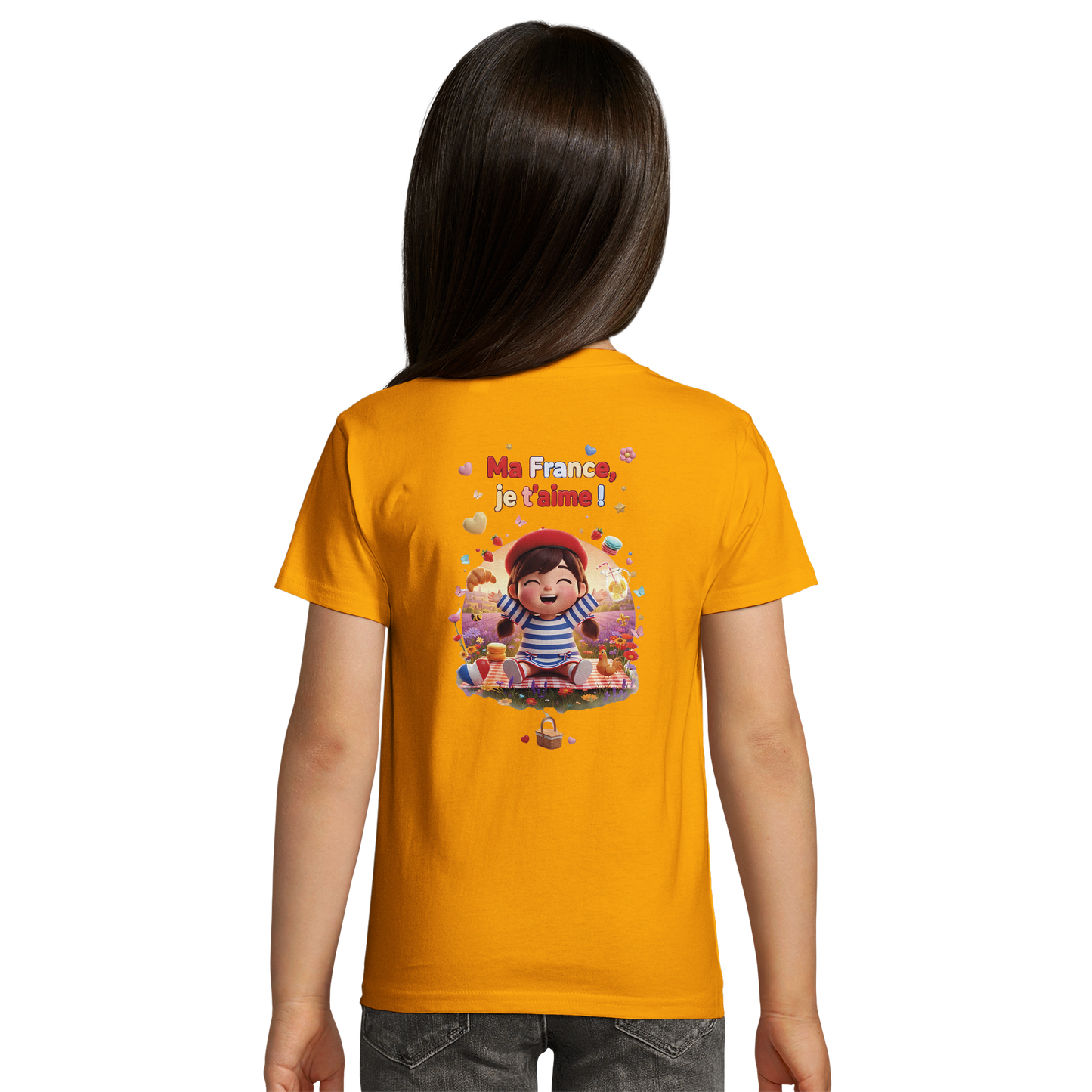 T-shirt Fille « Ma France je t'aime » - Coton Bio Premium