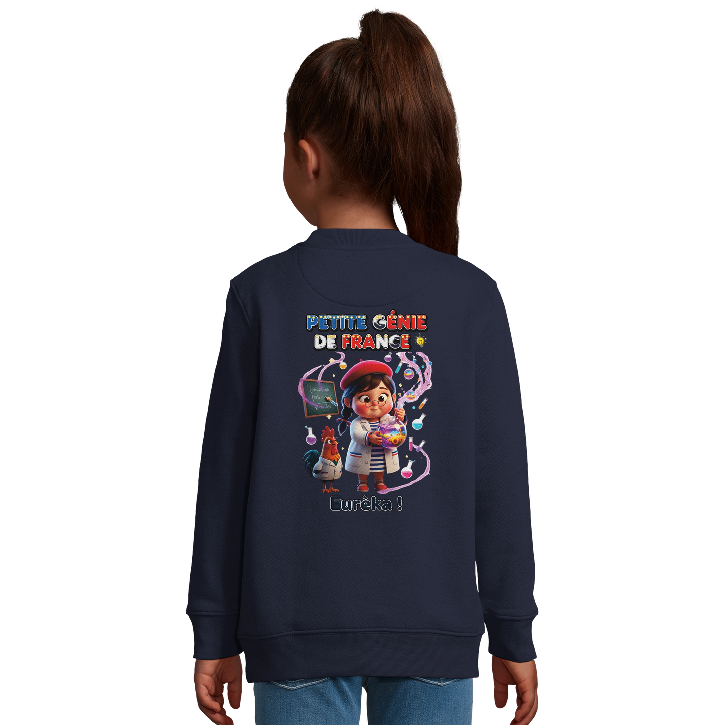 Sweat-shirt fille Petite Génie de France - Coton Recyclé Confortable