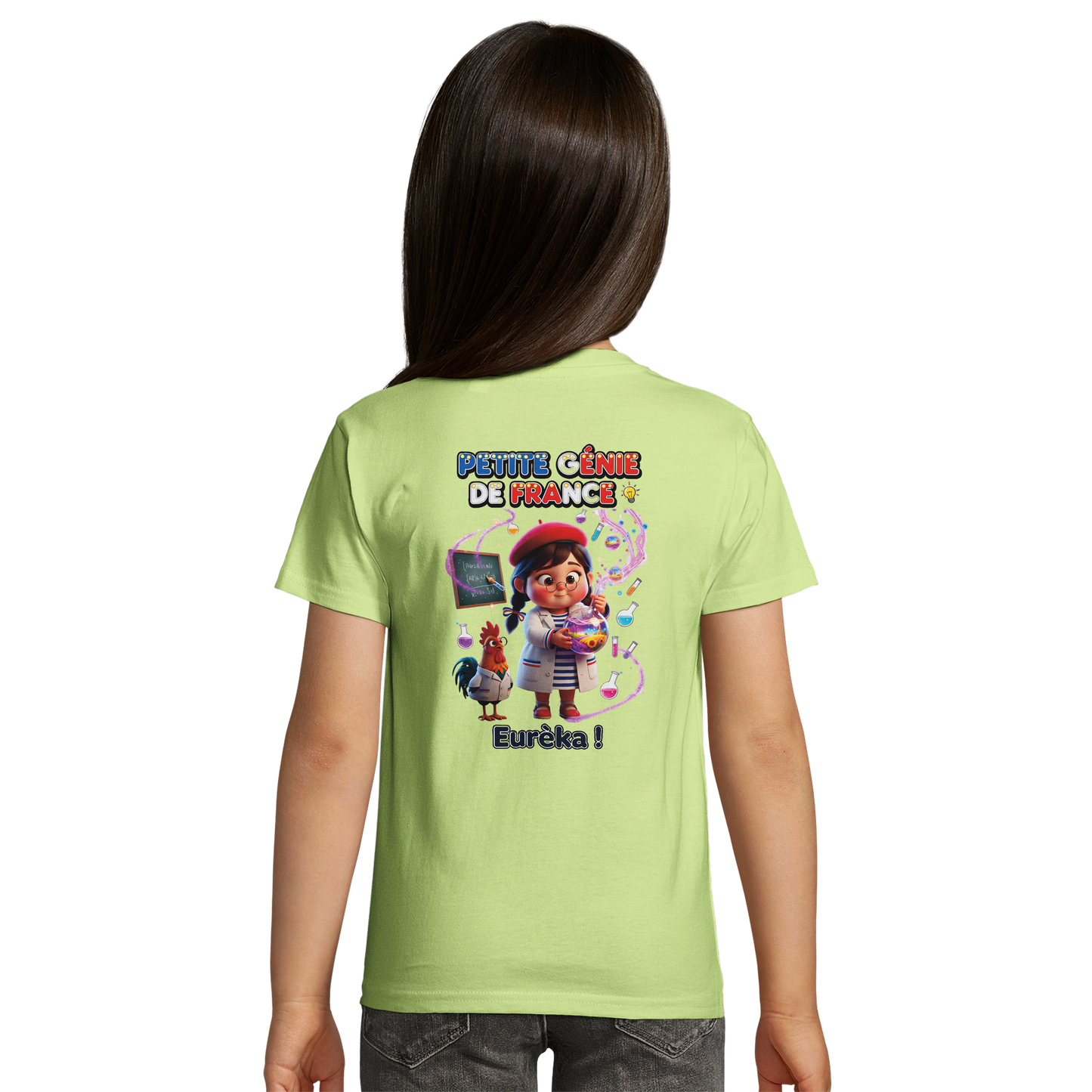 T-Shirt Fille "Petite Génie de France" - 100% Coton Bio
