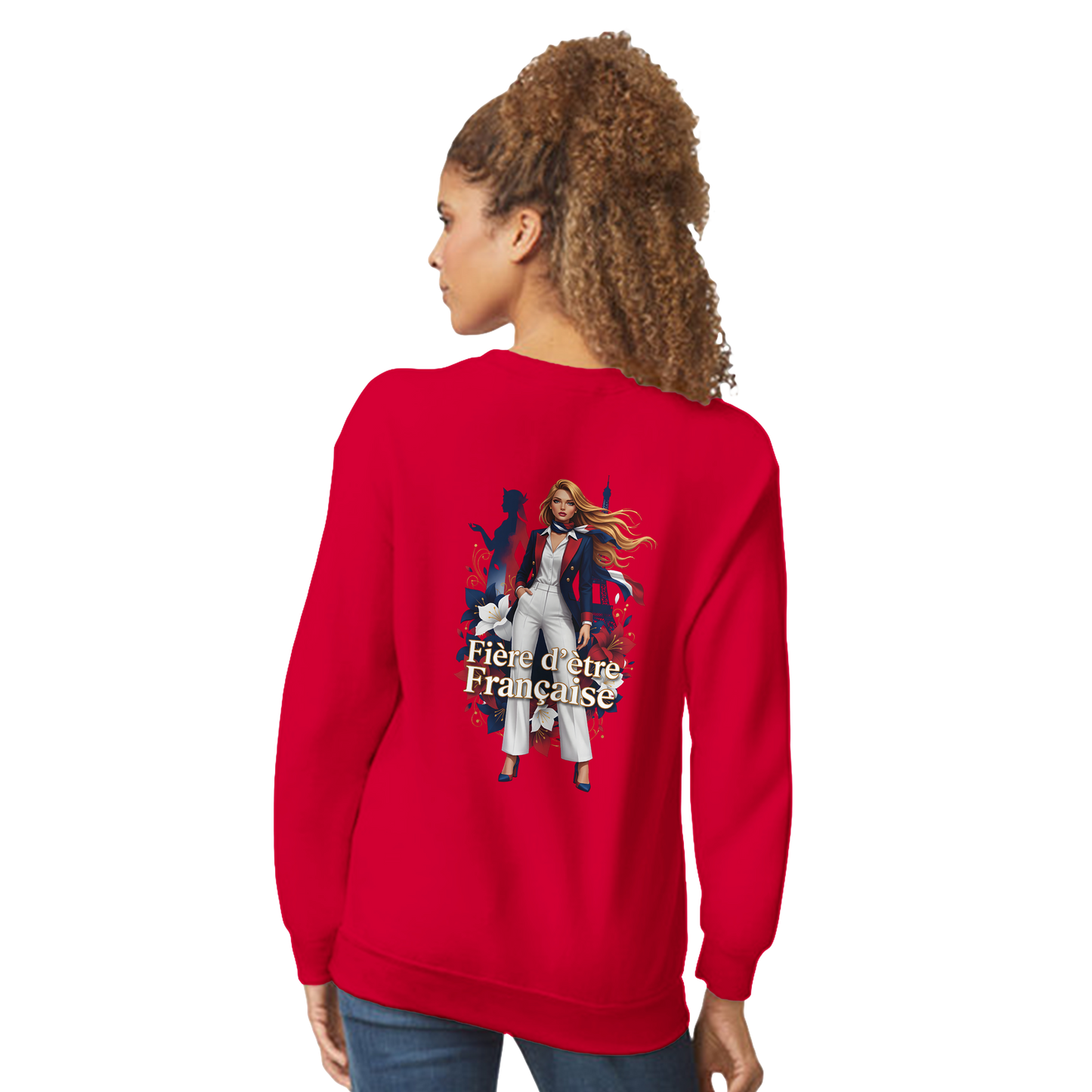Sweat-shirt Femme Fière d'être Française - Coupe Classique Premium