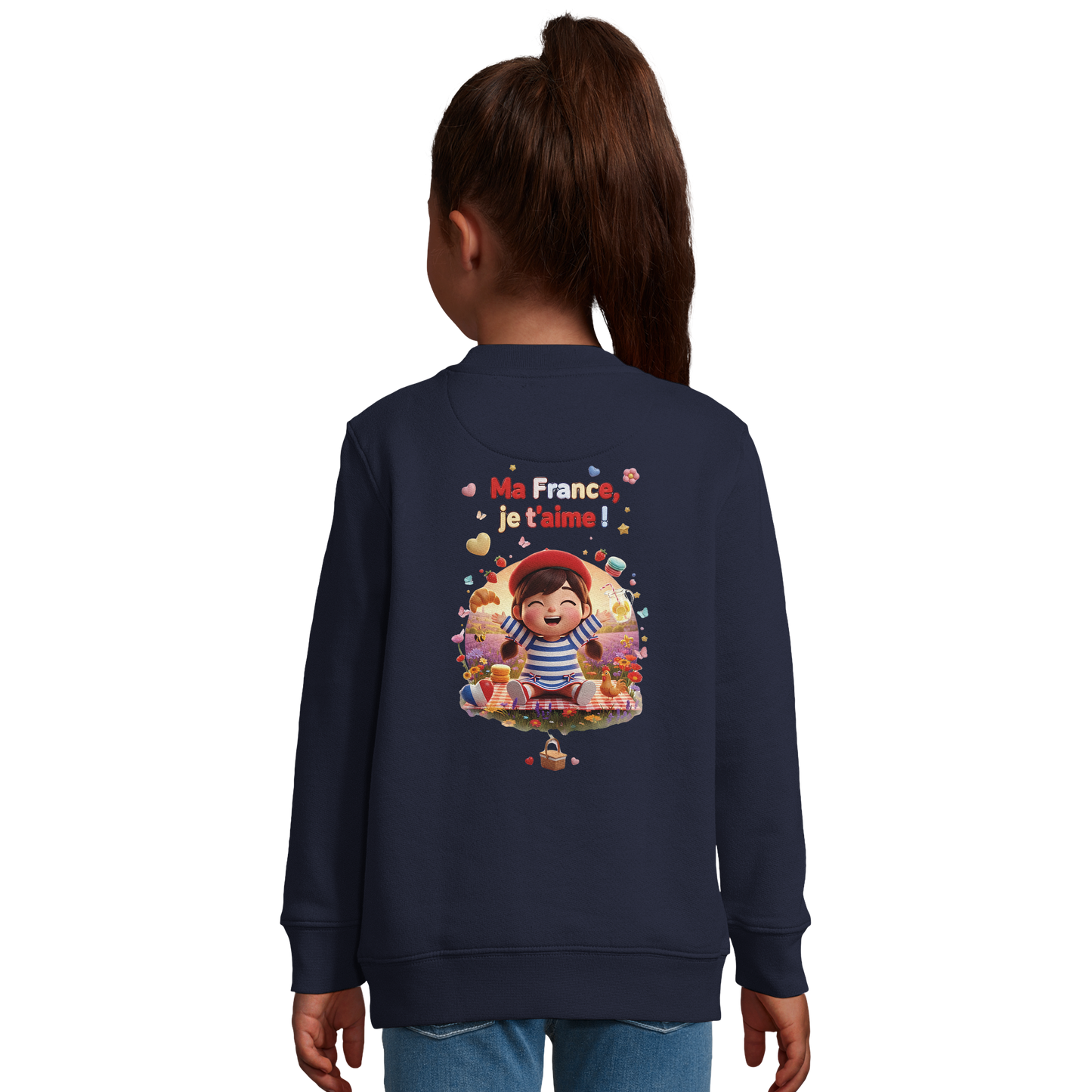 Ma France Je T'aime Sweat-shirt pour Enfant - Coton Bio Confortable