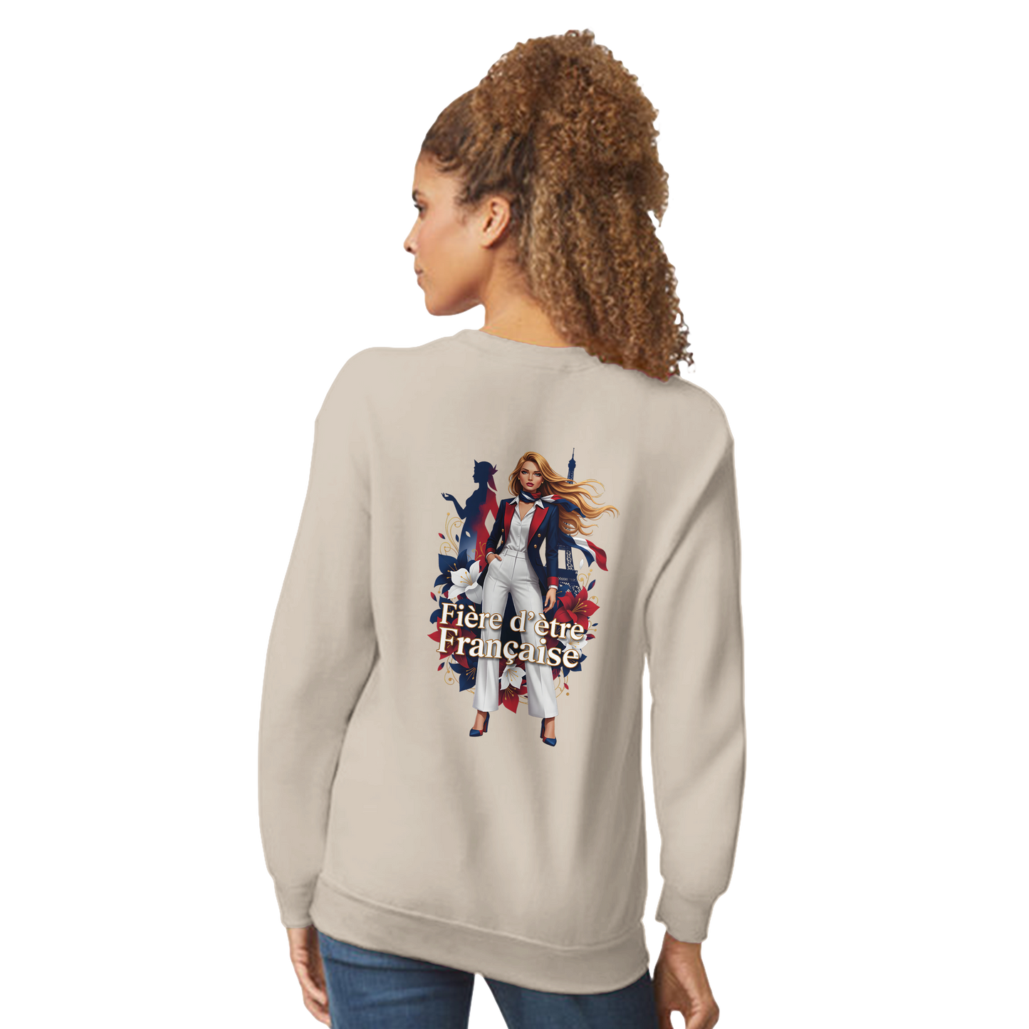 Sweat-shirt Femme Fière d'être Française - Coupe Classique Premium