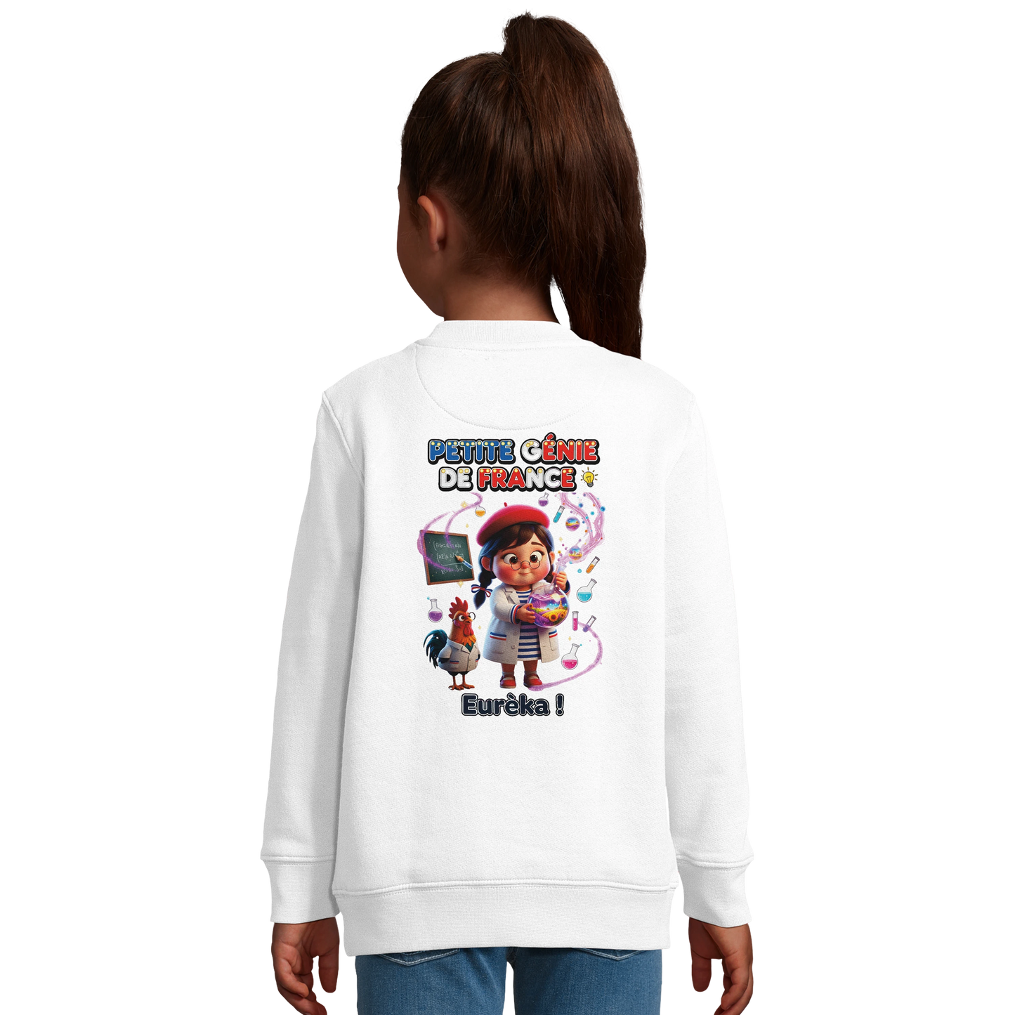Sweat-shirt fille Petite Génie de France - Coton Recyclé Confortable