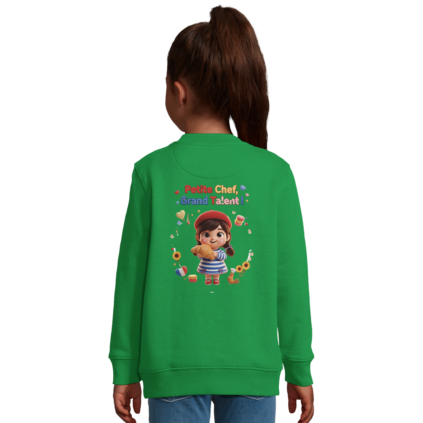 Sweat-shirt fille "Petite Chef, Grand Talent" – Coton Écoresponsable