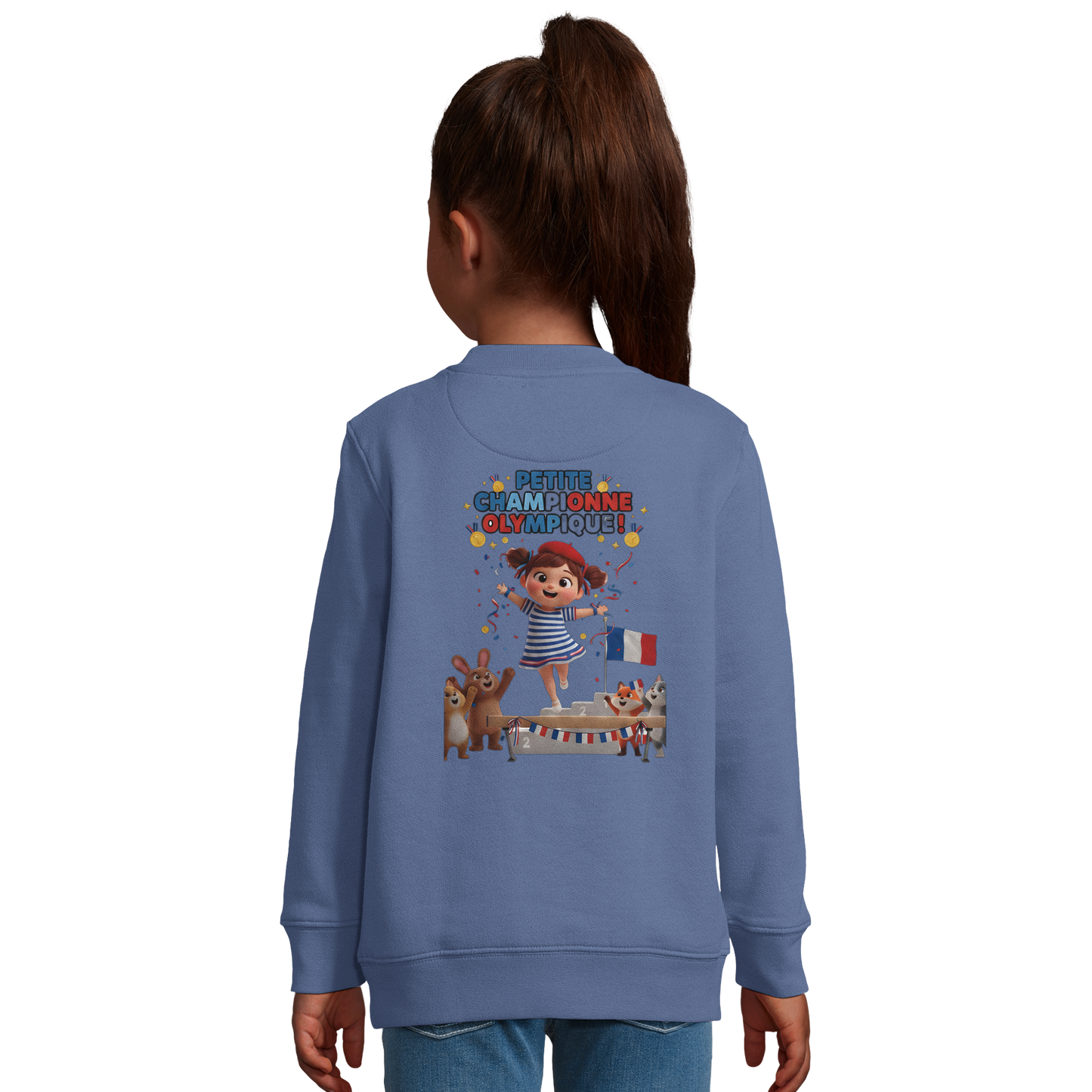 Sweat-shirt fille Petite Championne Olympique – Confort Éco-Responsable