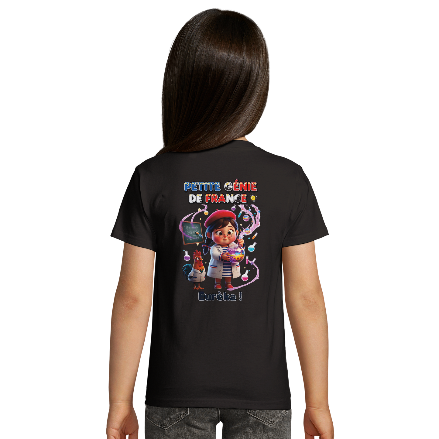 T-Shirt Fille "Petite Génie de France" - 100% Coton Bio