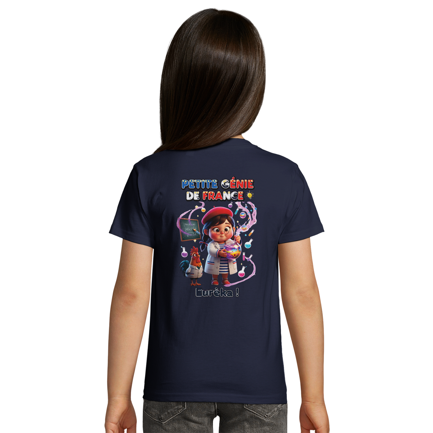 T-Shirt Fille "Petite Génie de France" - 100% Coton Bio