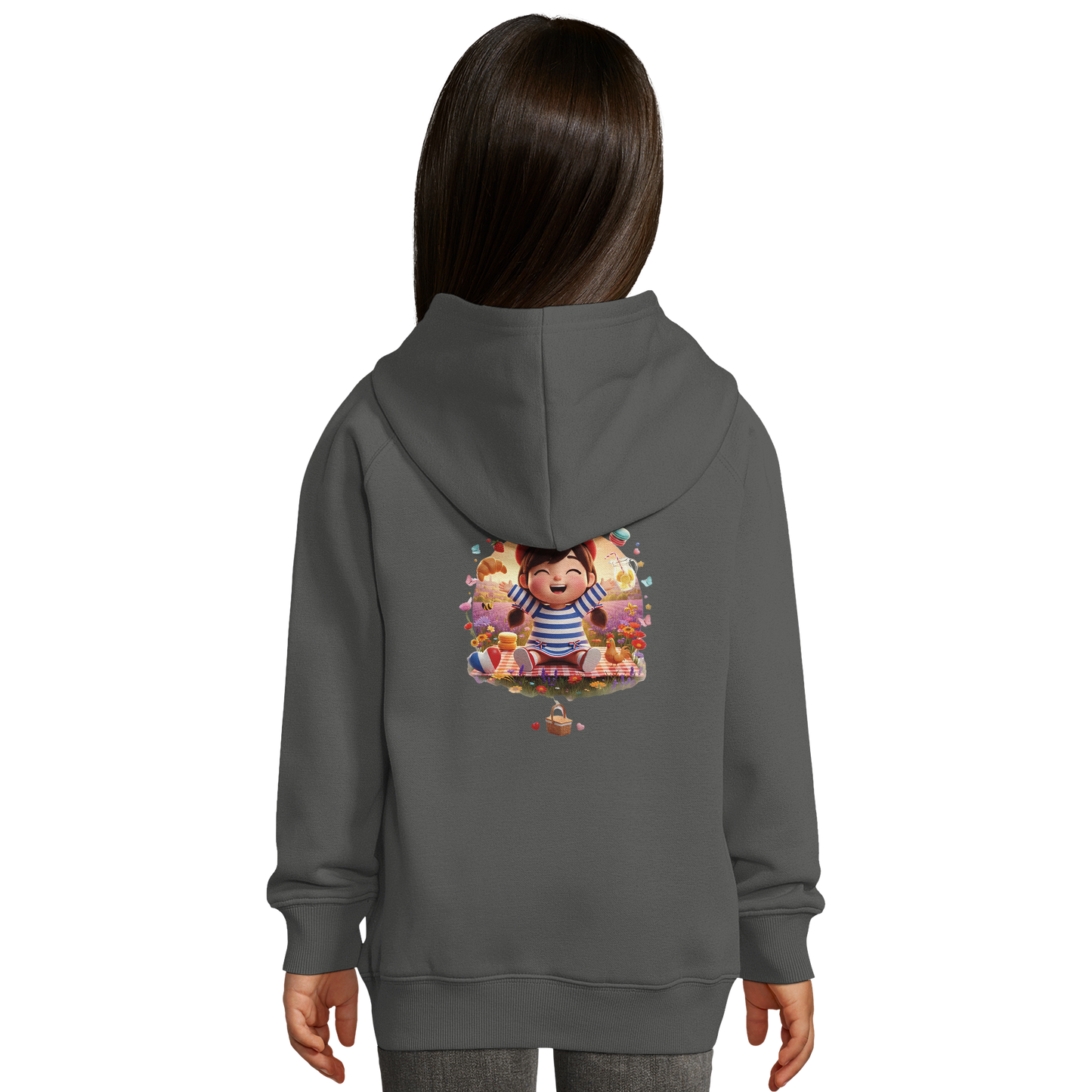 Sweat à capuche fille- Collection France "Ma France je t'aime" - Coton Bio