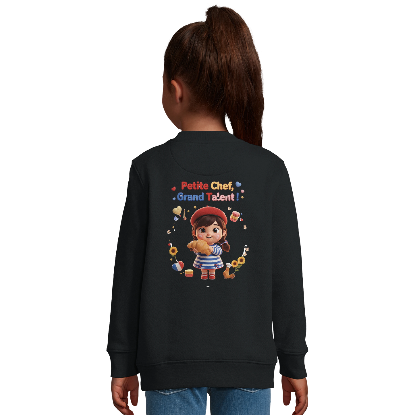 Sweat-shirt fille "Petite Chef, Grand Talent" – Coton Écoresponsable