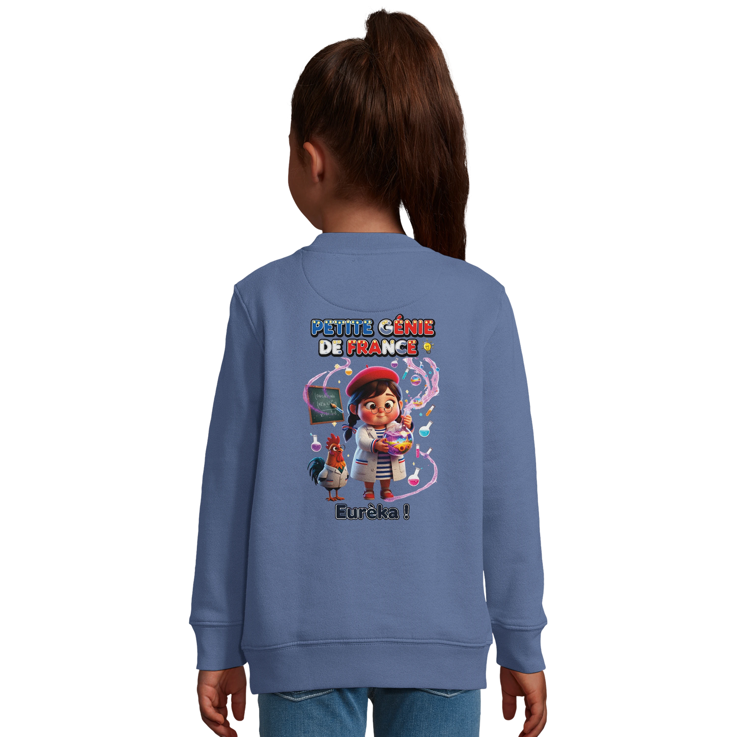 Sweat-shirt fille Petite Génie de France - Coton Recyclé Confortable
