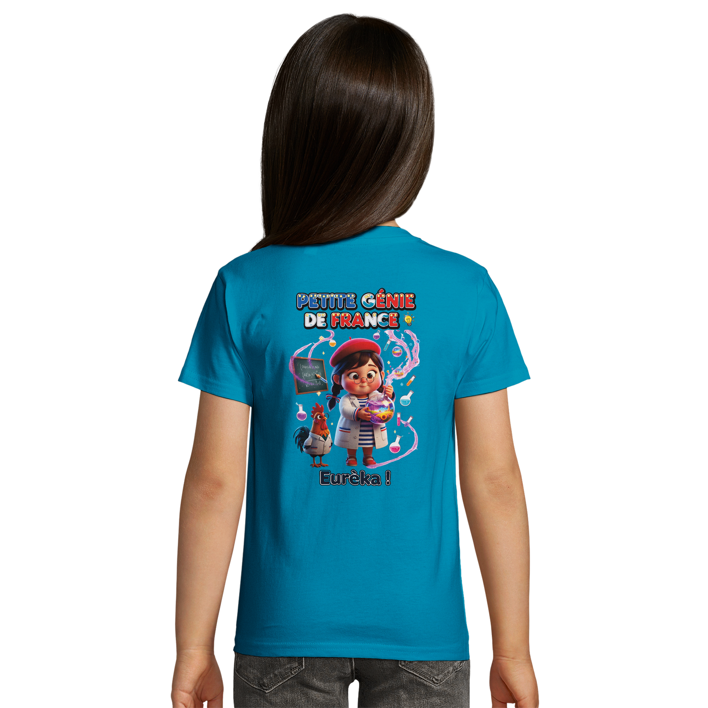T-Shirt Fille "Petite Génie de France" - 100% Coton Bio