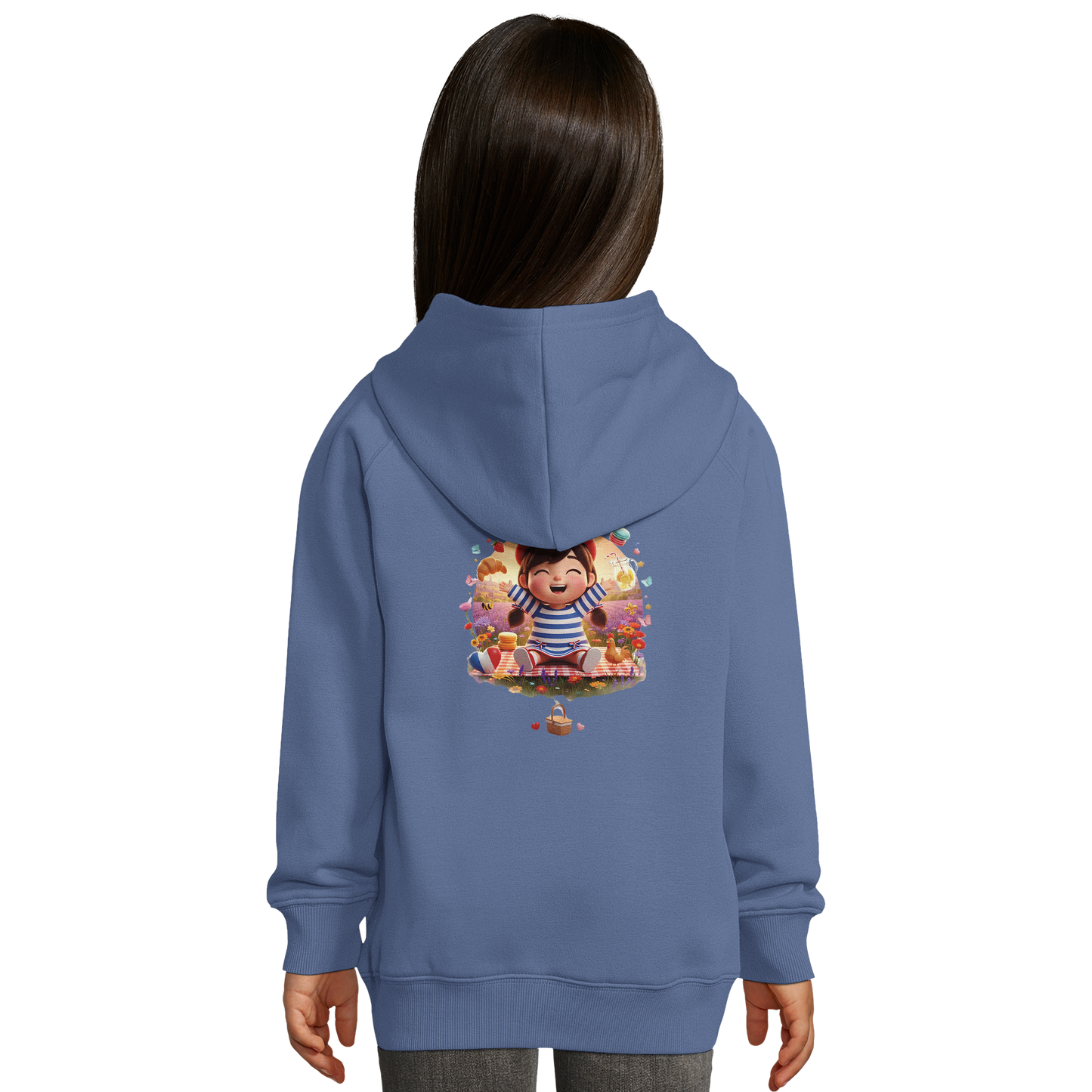 Sweat à capuche fille- Collection France "Ma France je t'aime" - Coton Bio