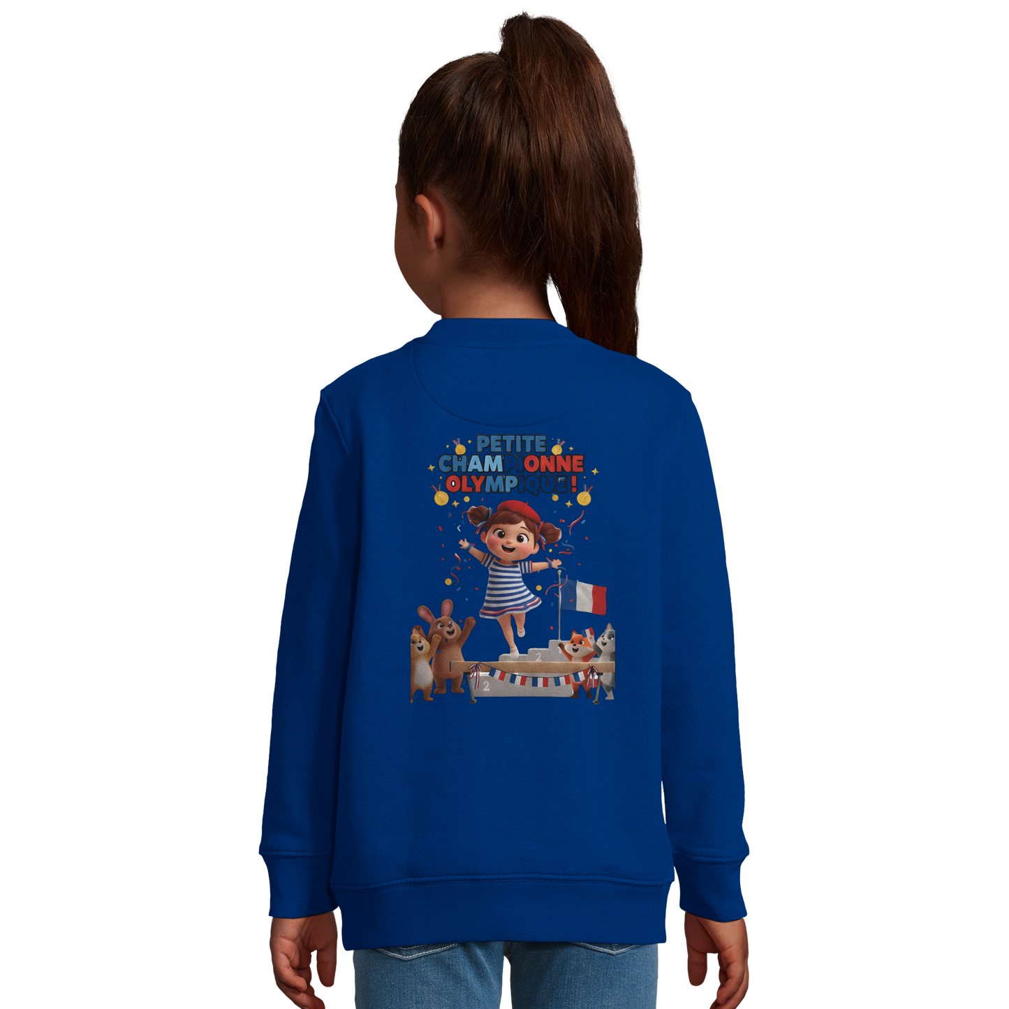 Sweat-shirt fille Petite Championne Olympique – Confort Éco-Responsable