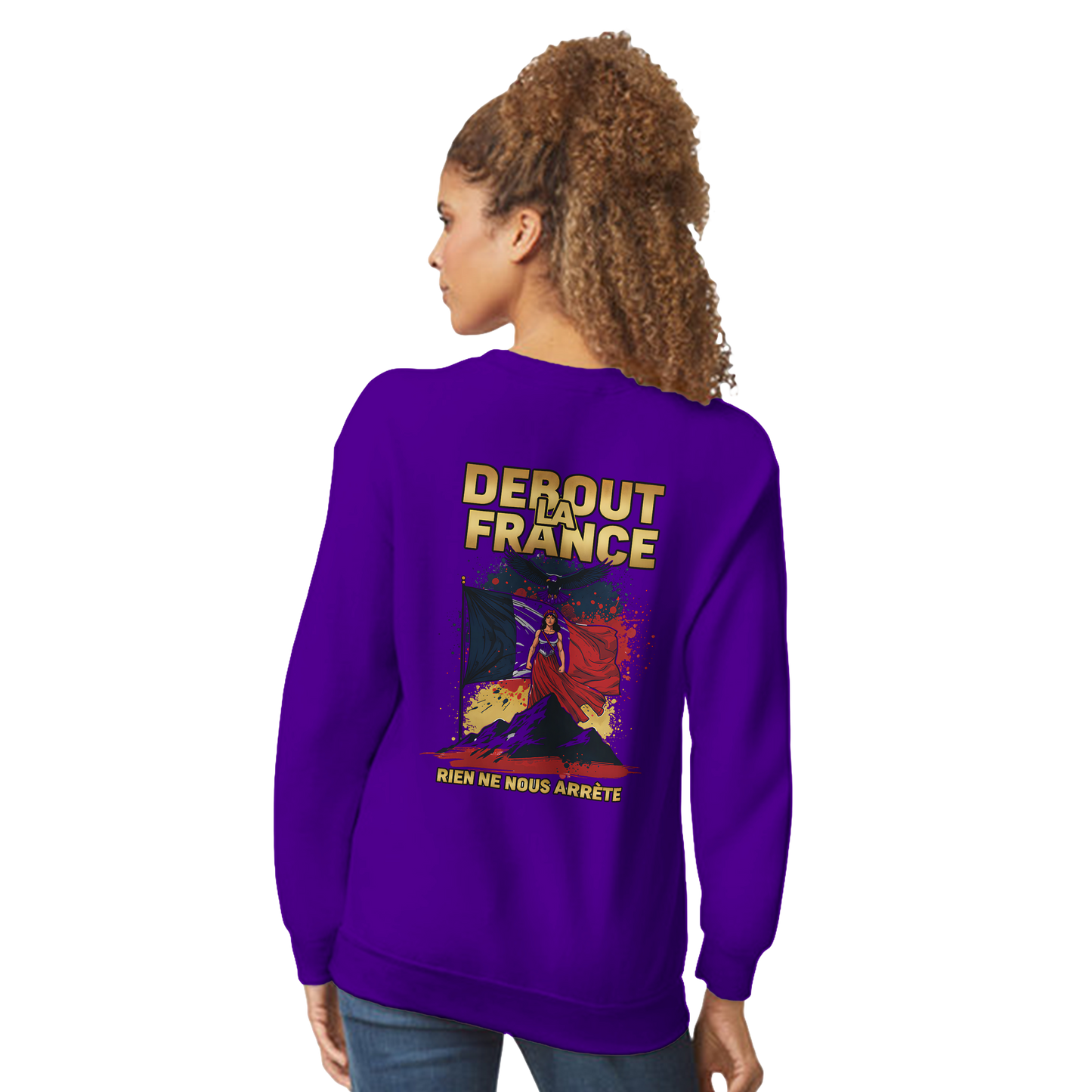 Sweat-shirt Femme Debout la France – Sweat à Capuche Confortable et Résistant