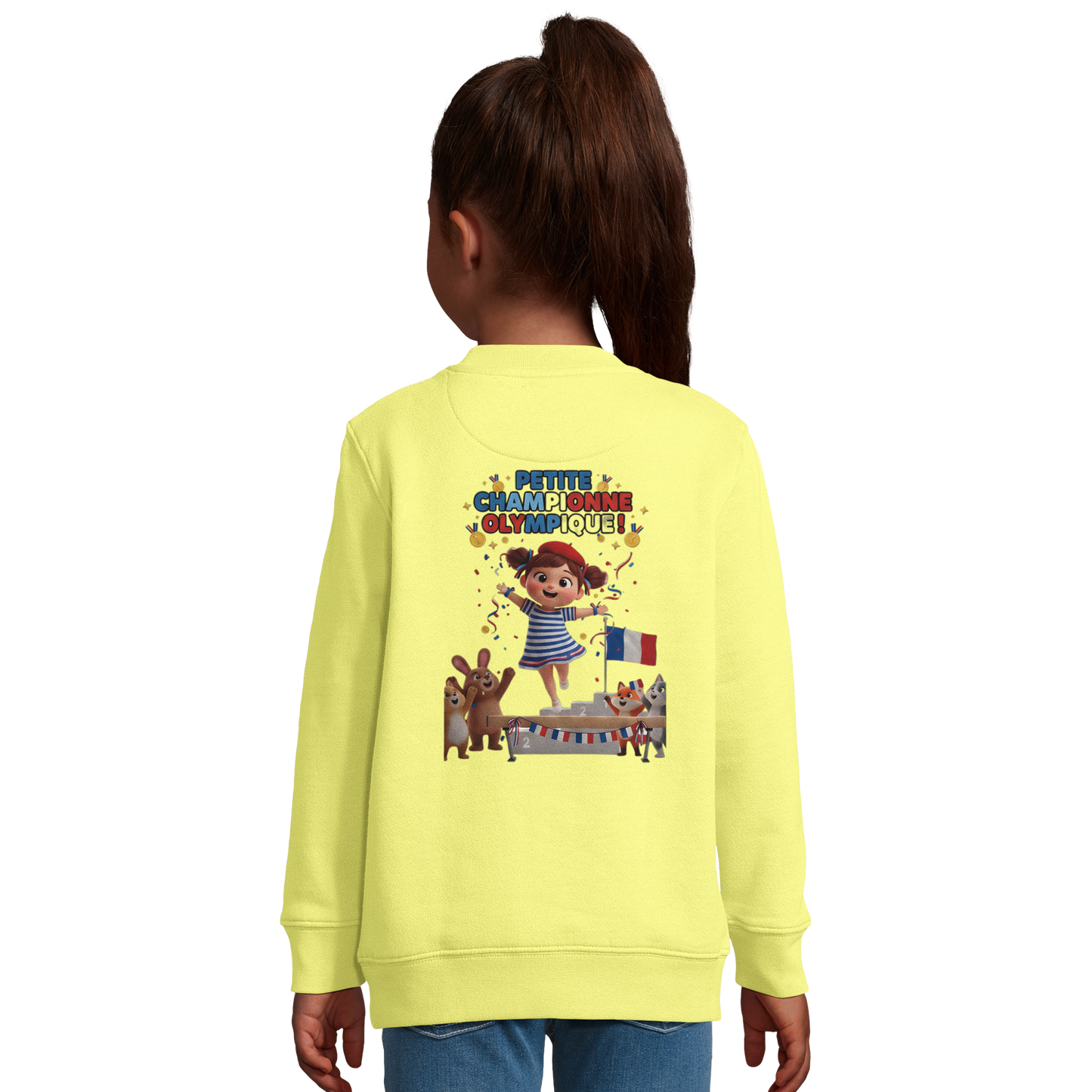 Sweat-shirt fille Petite Championne Olympique – Confort Éco-Responsable