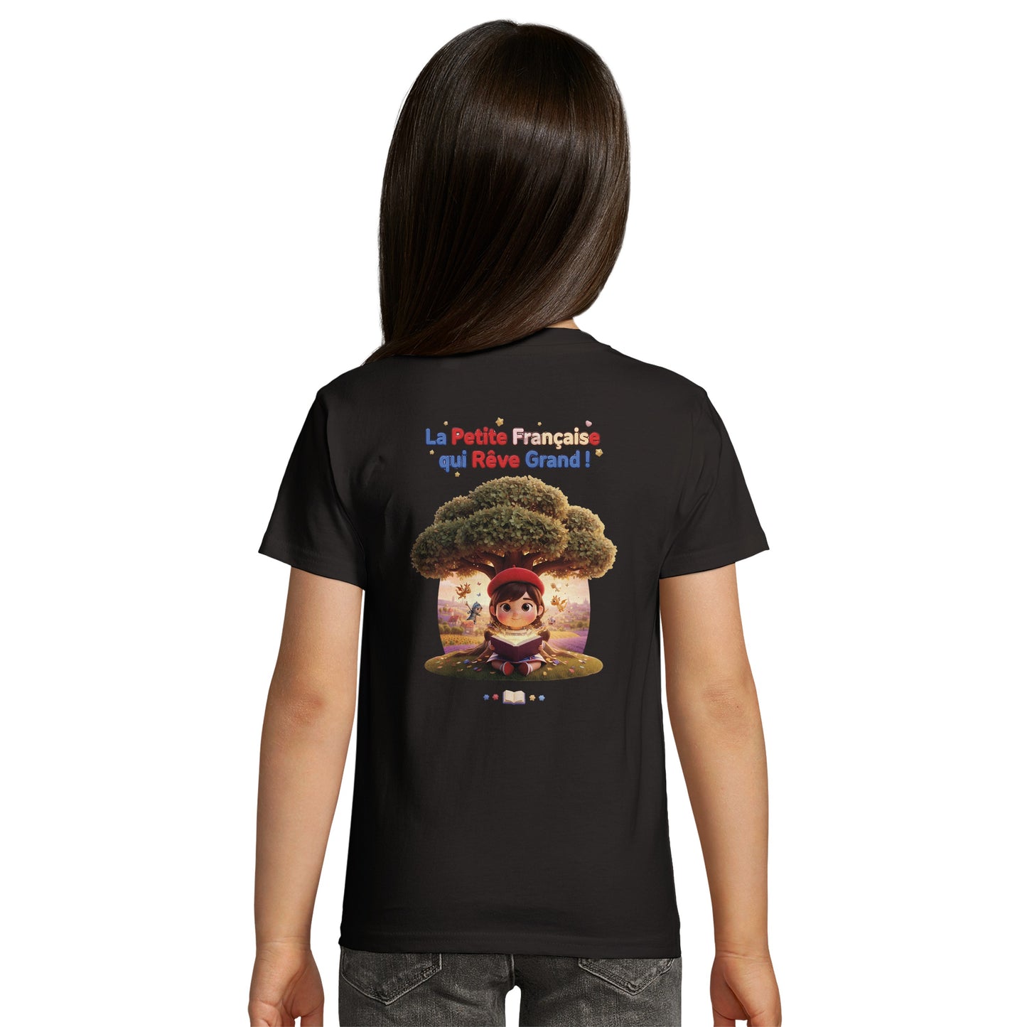 T-Shirt Fille - La Petite Française Qui Rêve Grand - 100% Coton Bio
