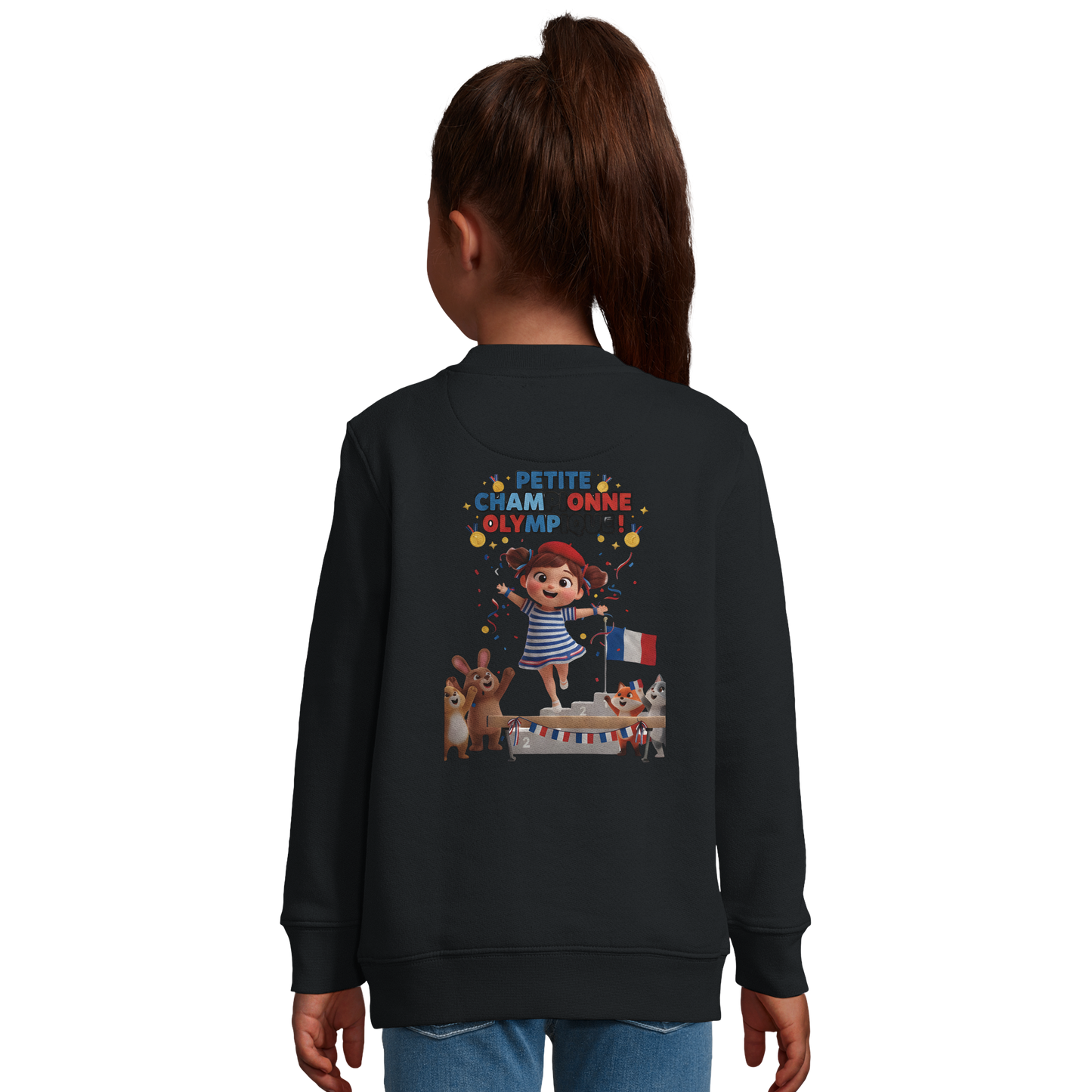 Sweat-shirt fille Petite Championne Olympique – Confort Éco-Responsable