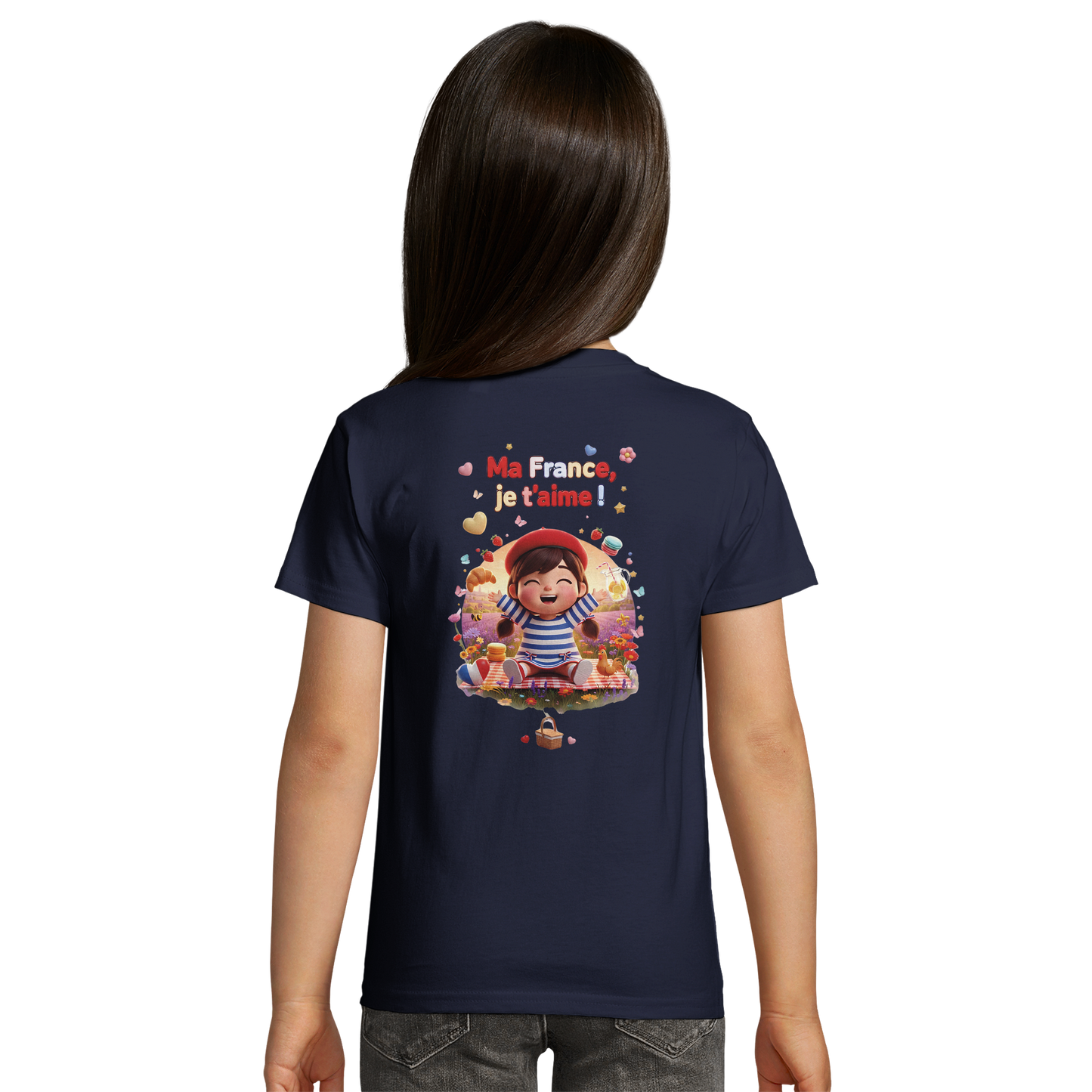 T-shirt Fille « Ma France je t'aime » - Coton Bio Premium