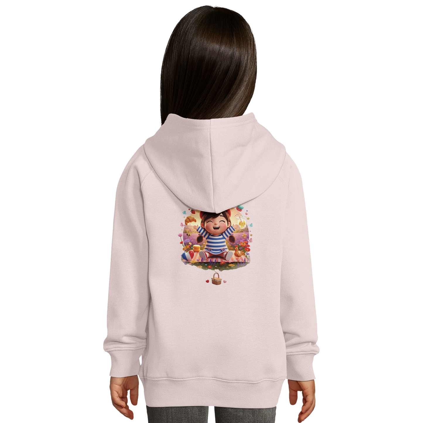 Sweat à capuche fille- Collection France "Ma France je t'aime" - Coton Bio
