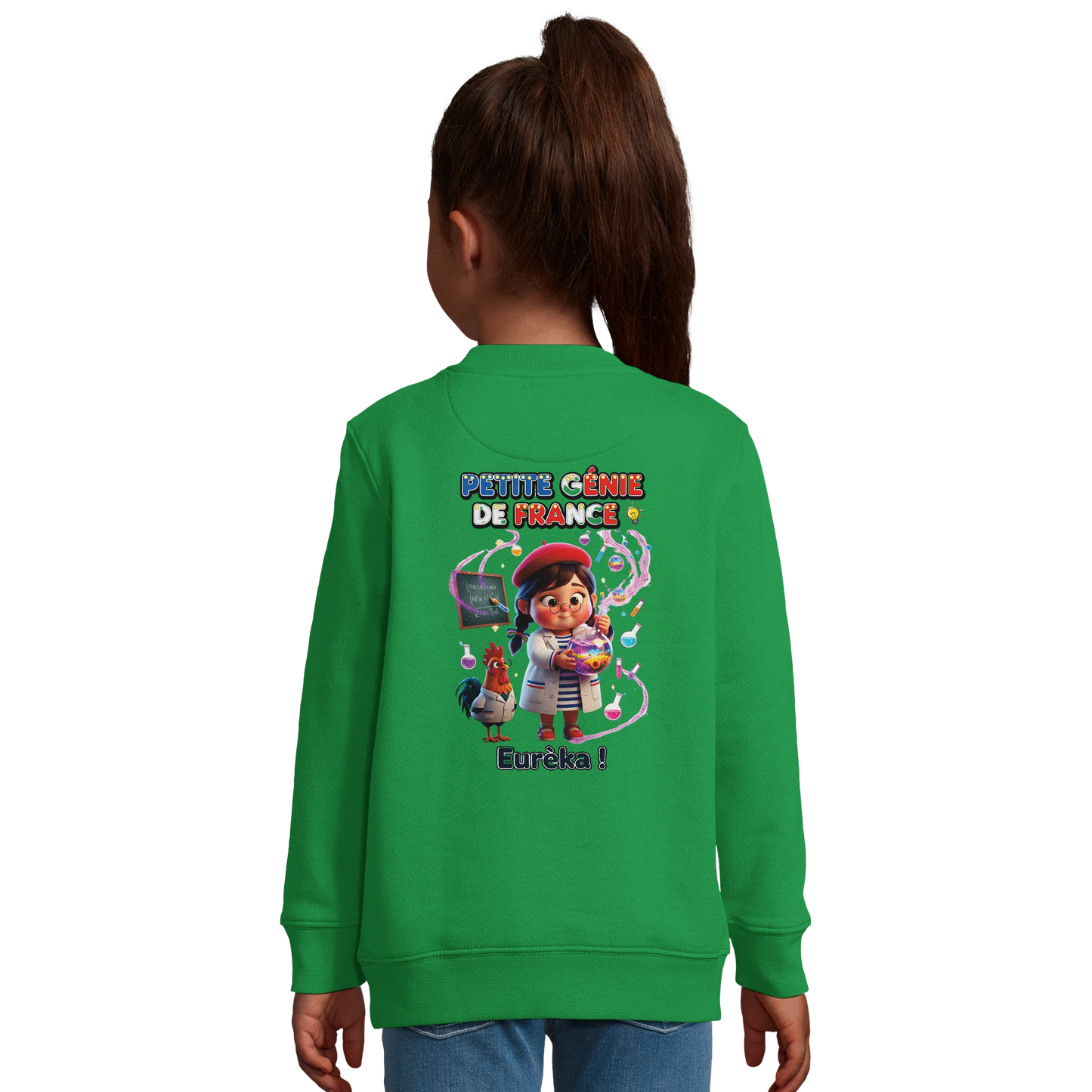 Sweat-shirt fille Petite Génie de France - Coton Recyclé Confortable