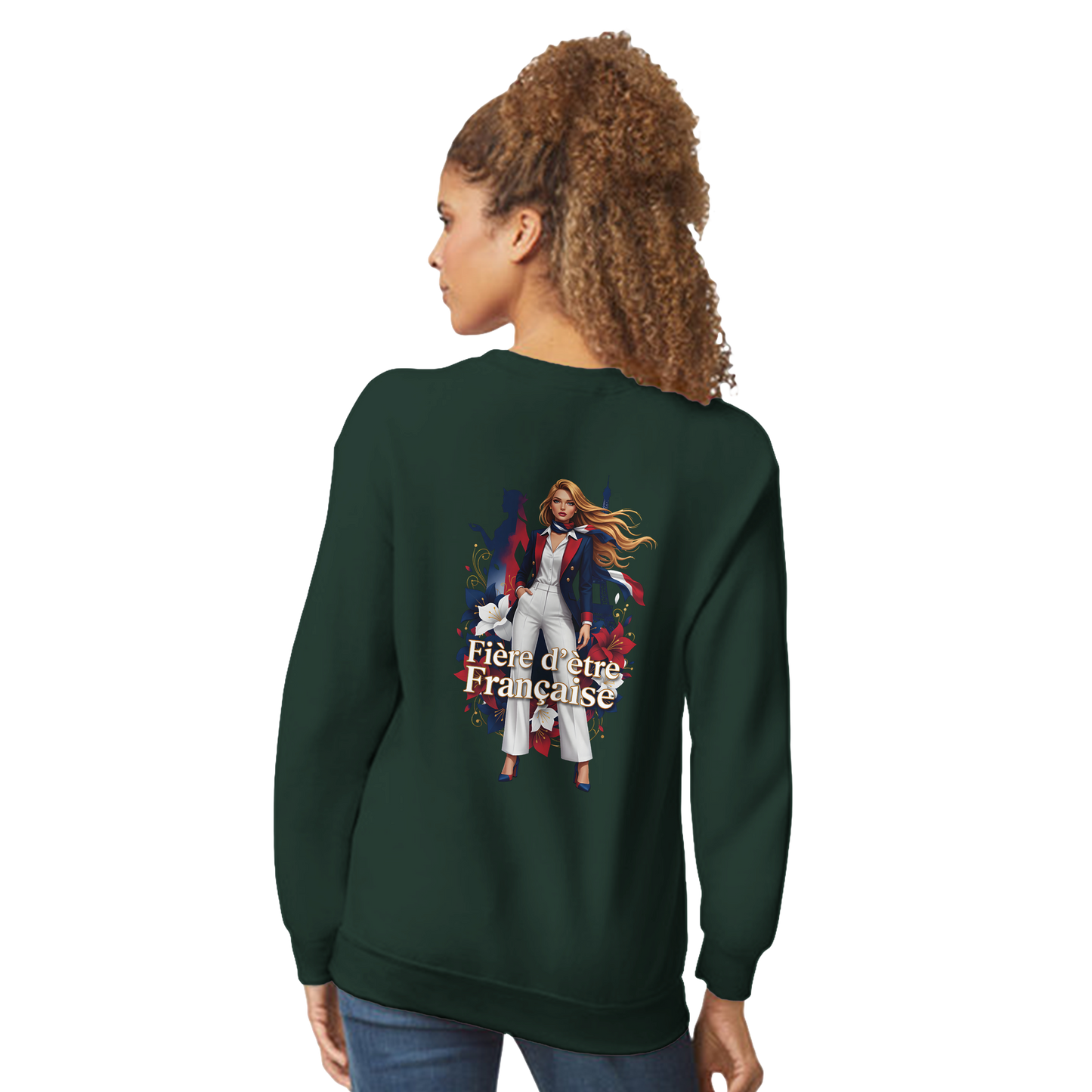 Sweat-shirt Femme Fière d'être Française - Coupe Classique Premium