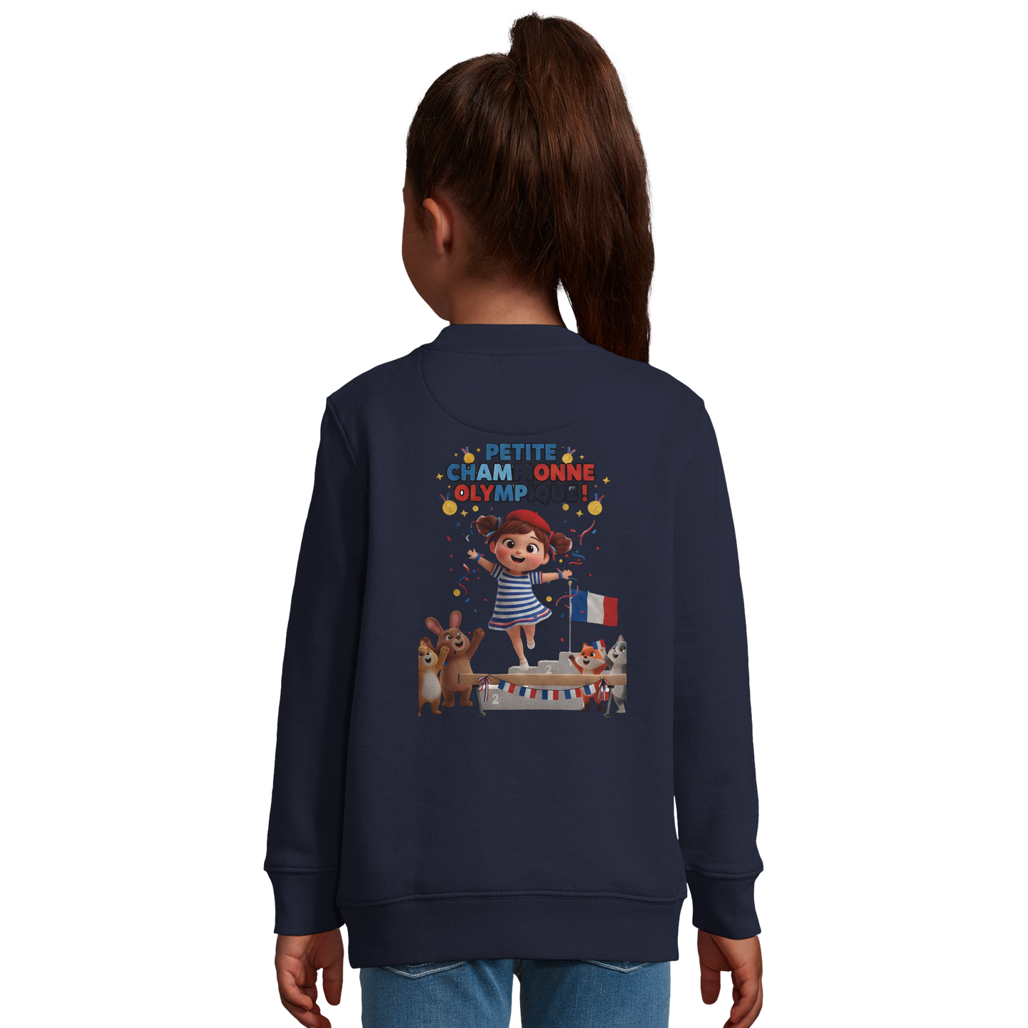 Sweat-shirt fille Petite Championne Olympique – Confort Éco-Responsable
