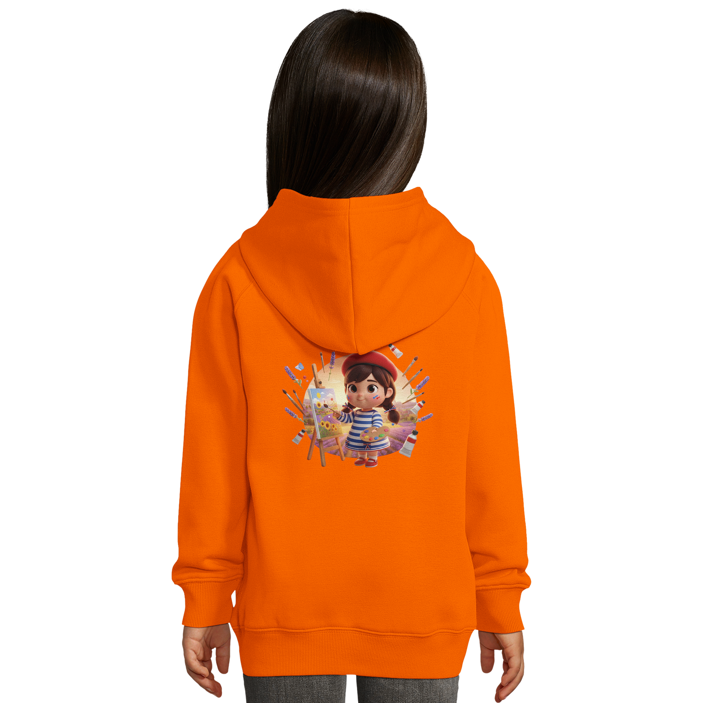 Sweat à Capuche fille- Design La France dans mon Cœur - Coton Bio