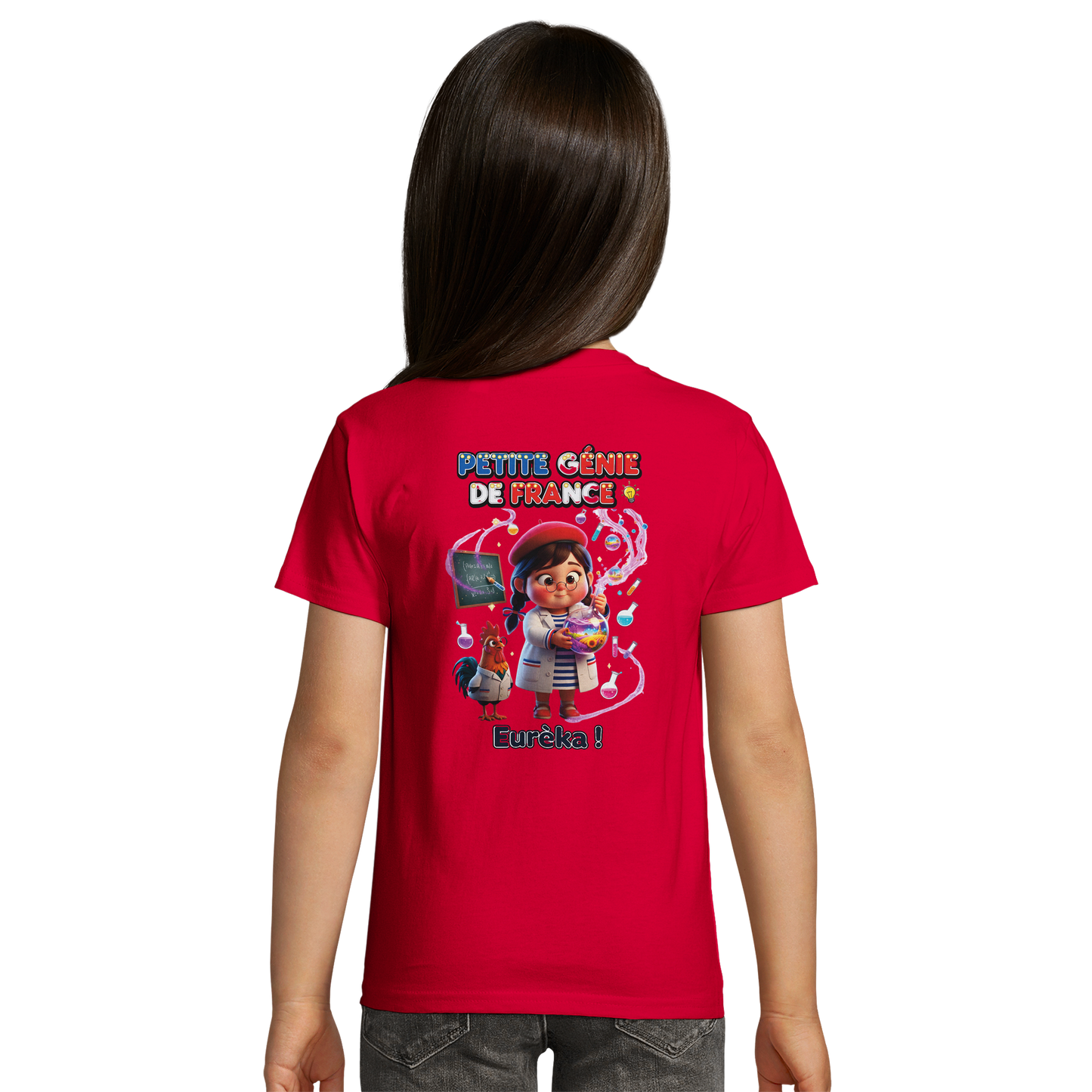 T-Shirt Fille "Petite Génie de France" - 100% Coton Bio