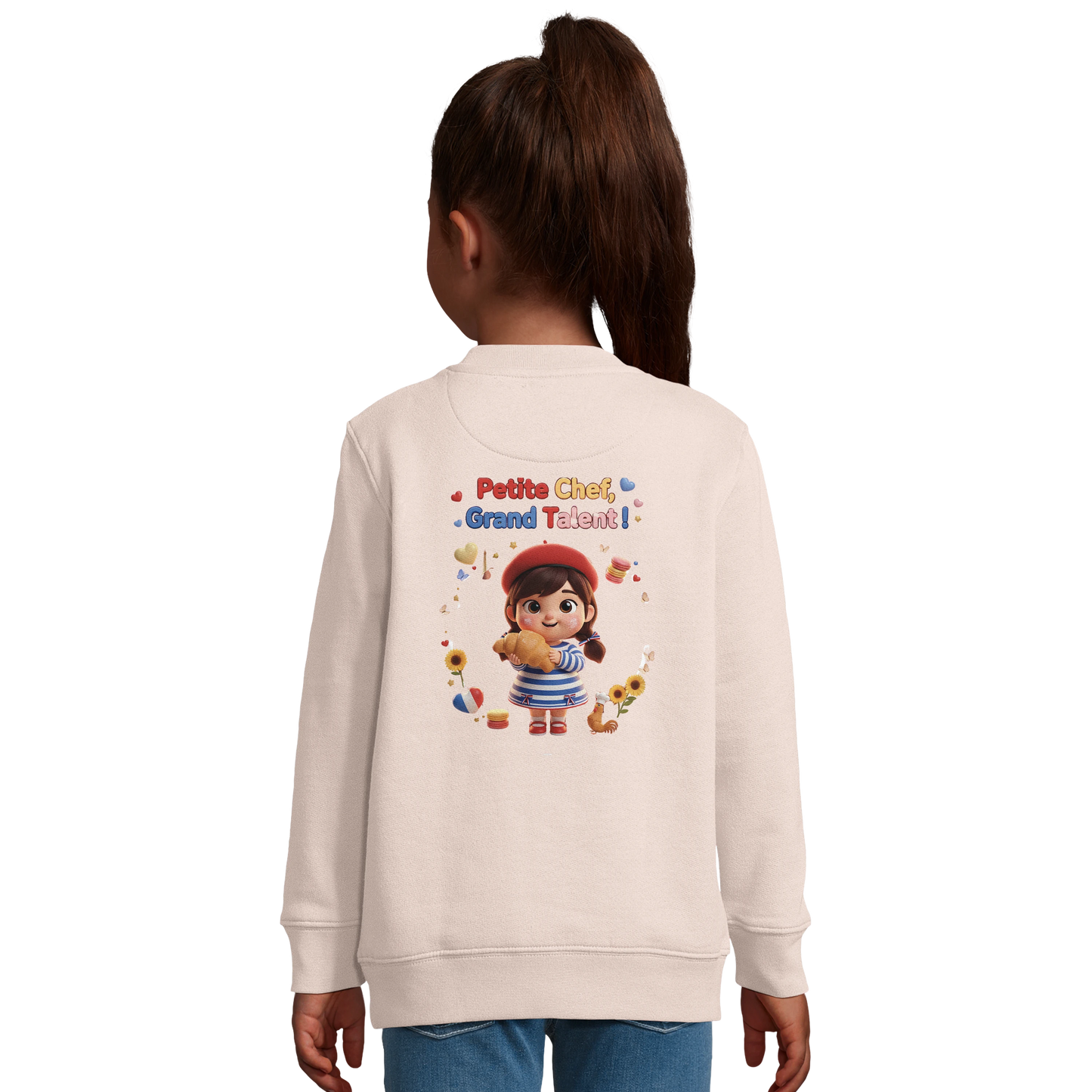 Sweat-shirt fille "Petite Chef, Grand Talent" – Coton Écoresponsable