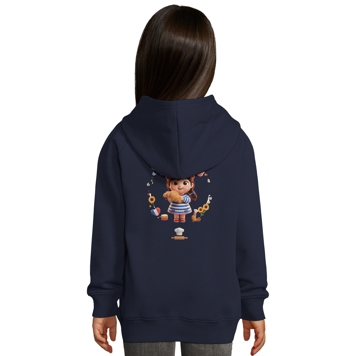 Sweat à capuche fille 'Petite Chef Grand Talent' - Coton Bio