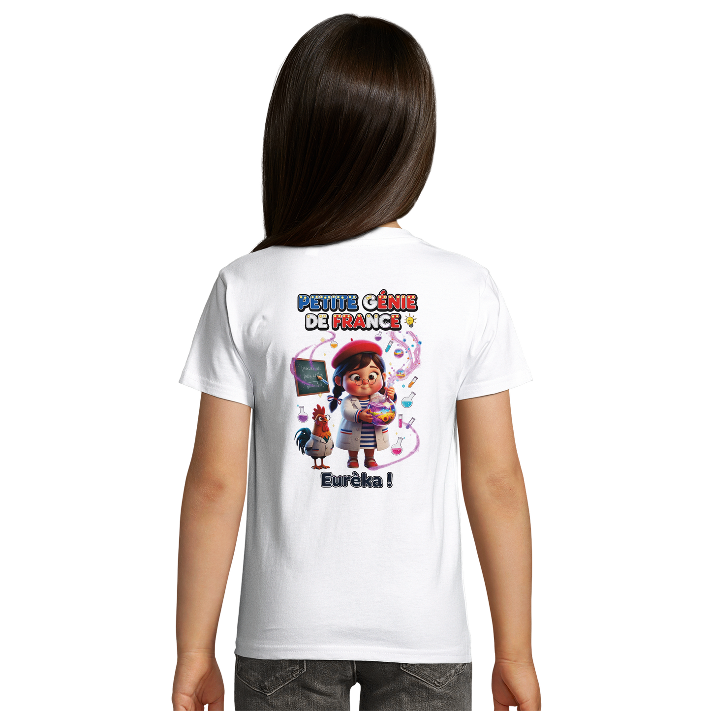 T-Shirt Fille "Petite Génie de France" - 100% Coton Bio