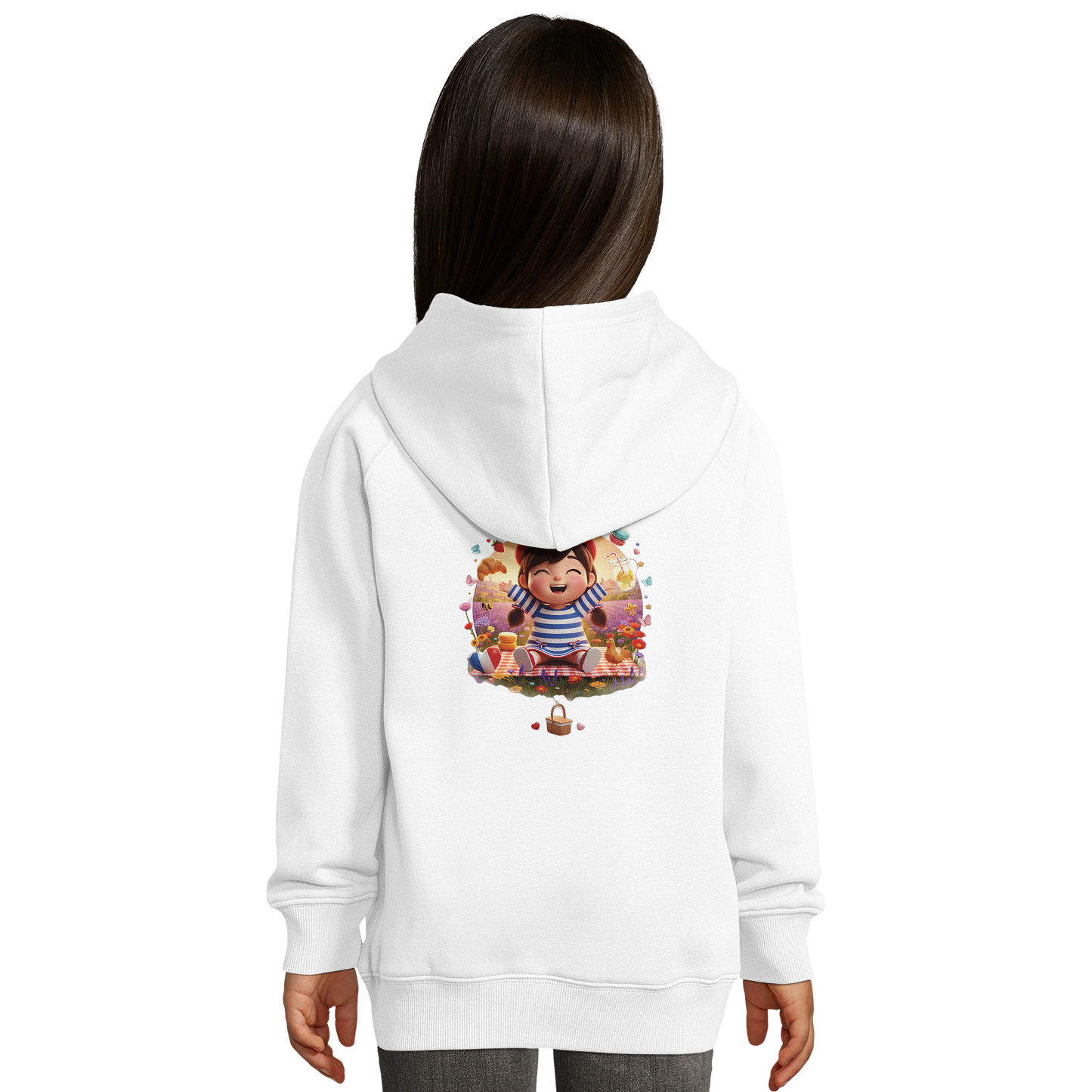 Sweat à capuche fille- Collection France "Ma France je t'aime" - Coton Bio