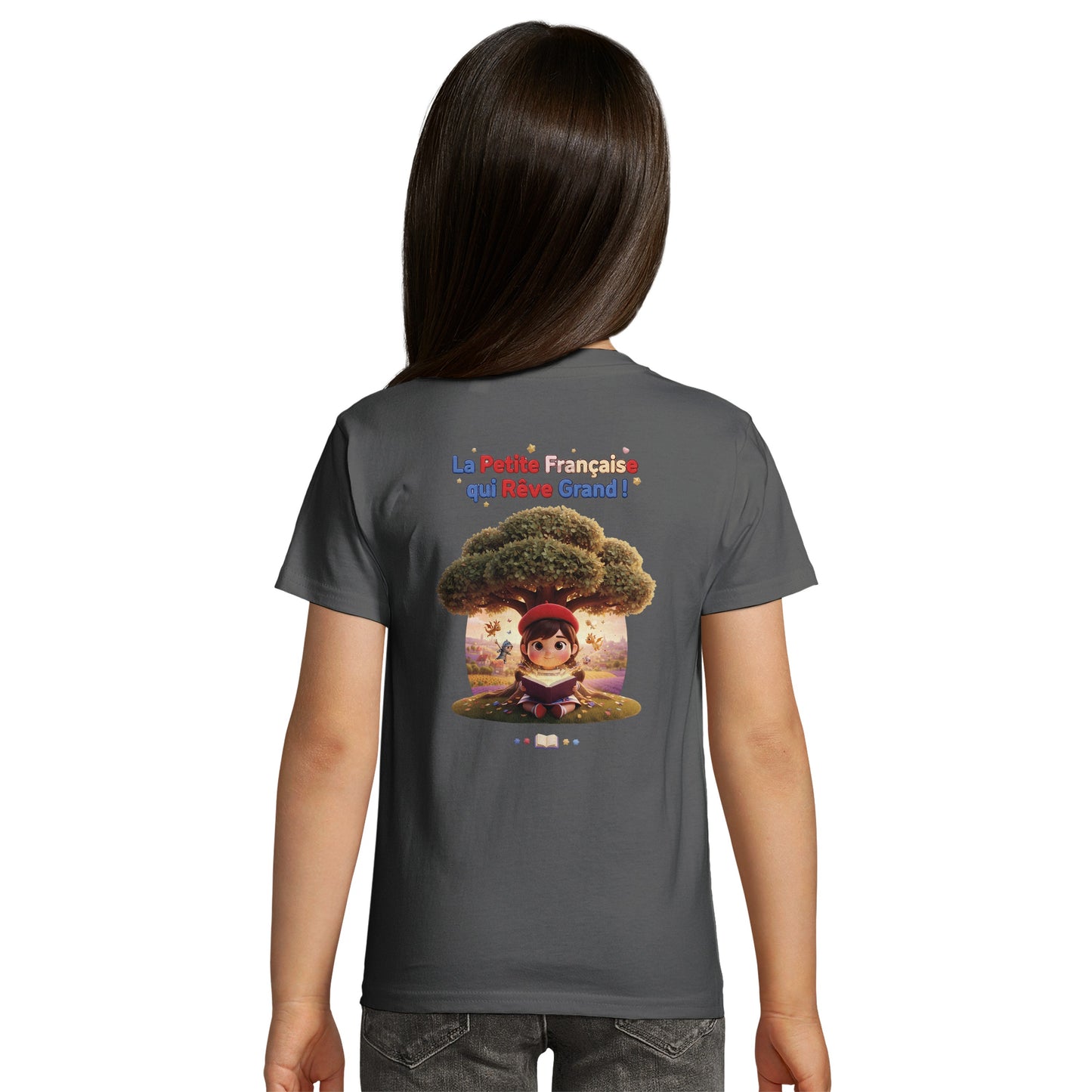 T-Shirt Fille - La Petite Française Qui Rêve Grand - 100% Coton Bio