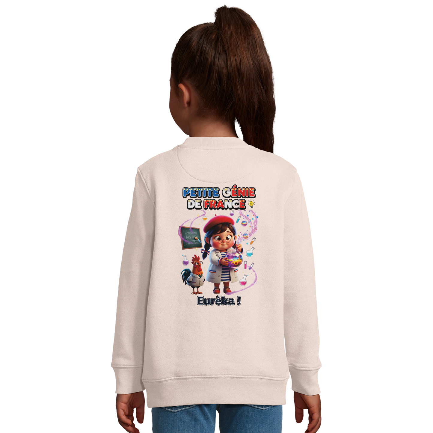Sweat-shirt fille Petite Génie de France - Coton Recyclé Confortable