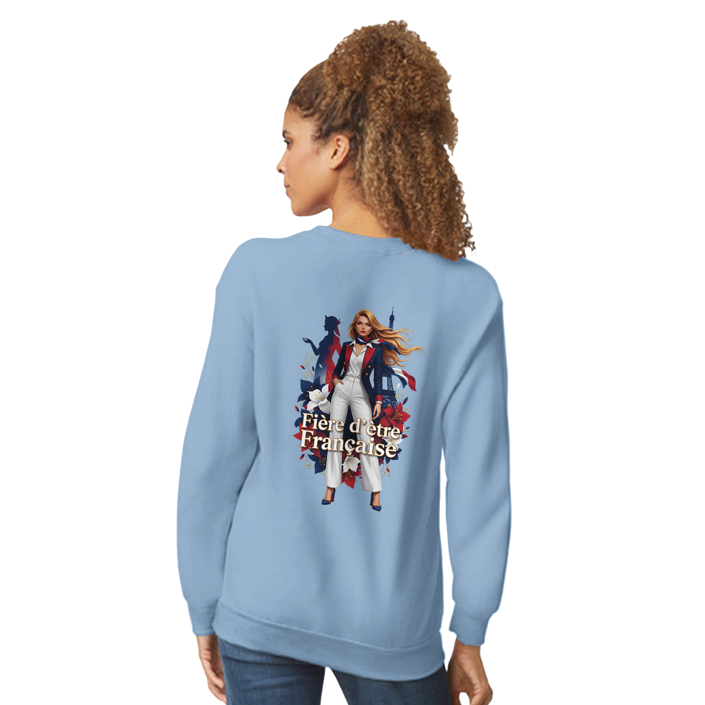 Sweat-shirt Femme Fière d'être Française - Coupe Classique Premium