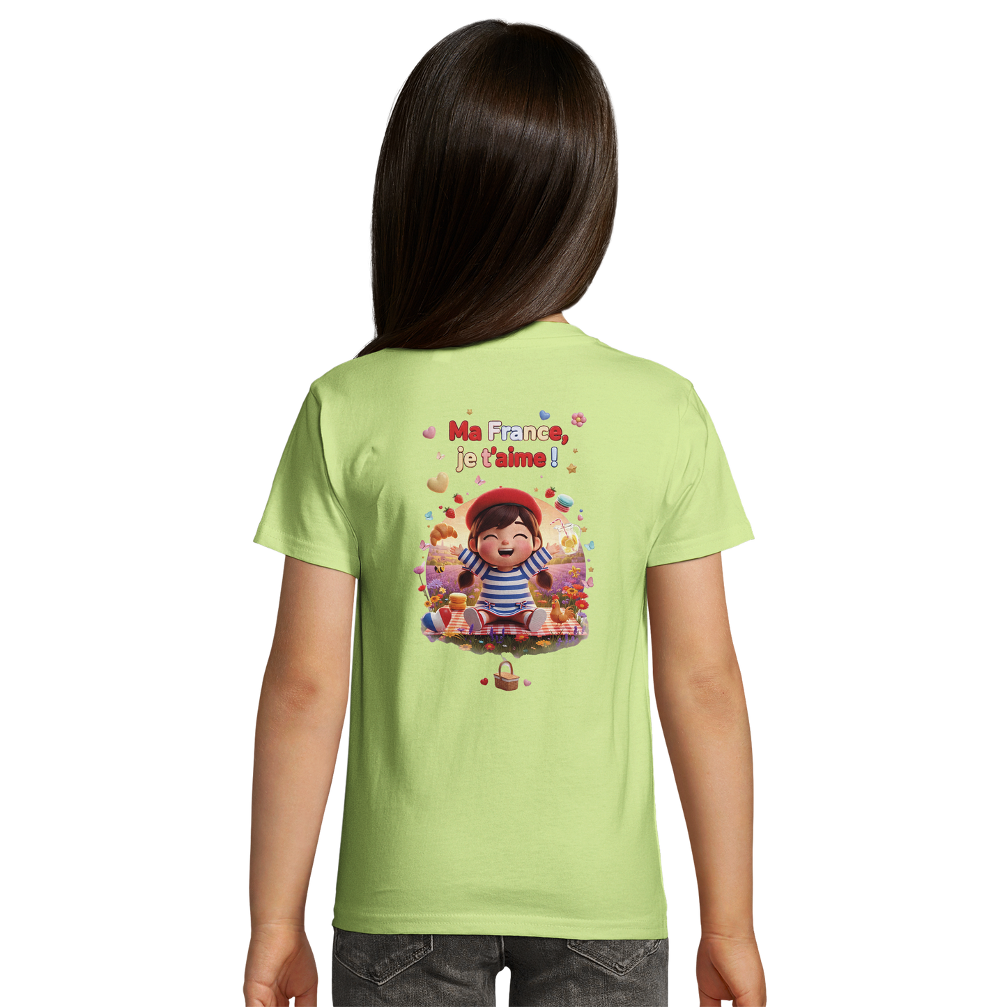 T-shirt Fille « Ma France je t'aime » - Coton Bio Premium