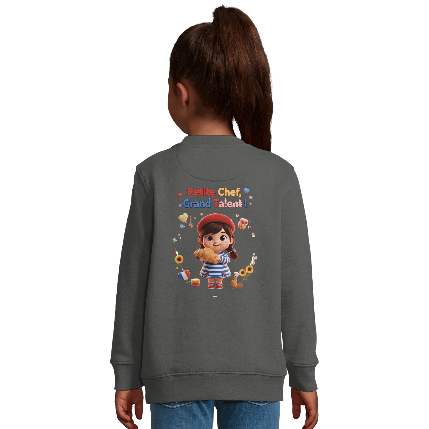 Sweat-shirt fille "Petite Chef, Grand Talent" – Coton Écoresponsable