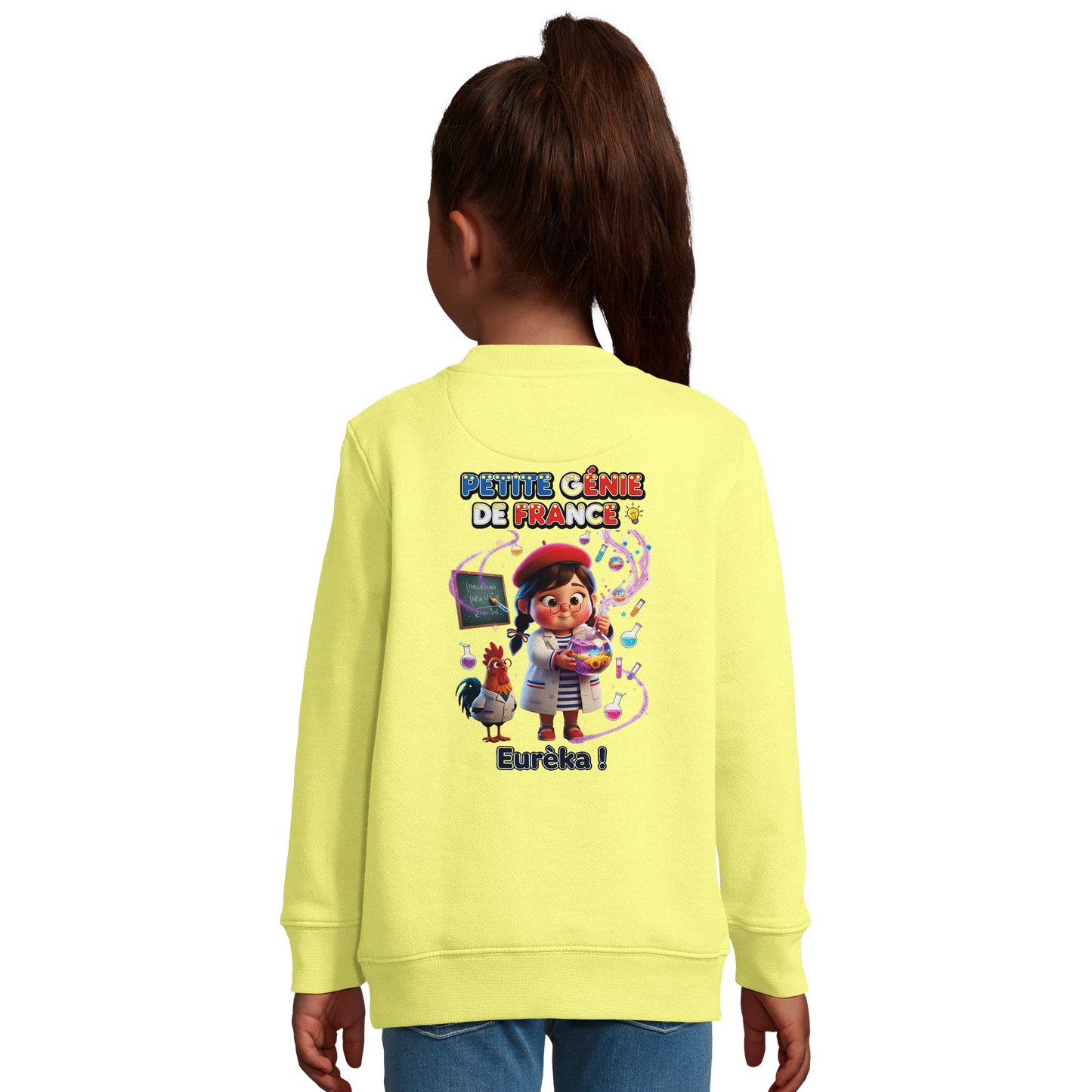Sweat-shirt fille Petite Génie de France - Coton Recyclé Confortable