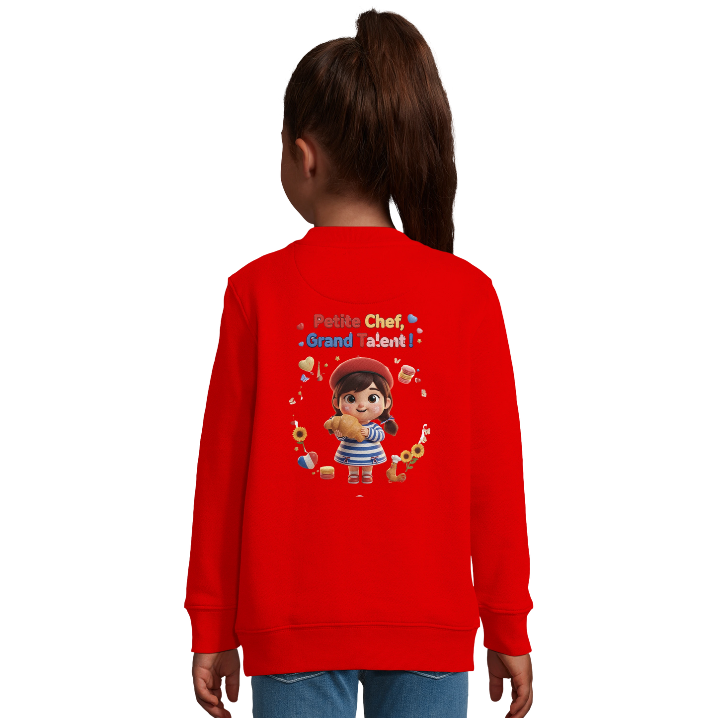Sweat-shirt fille "Petite Chef, Grand Talent" – Coton Écoresponsable