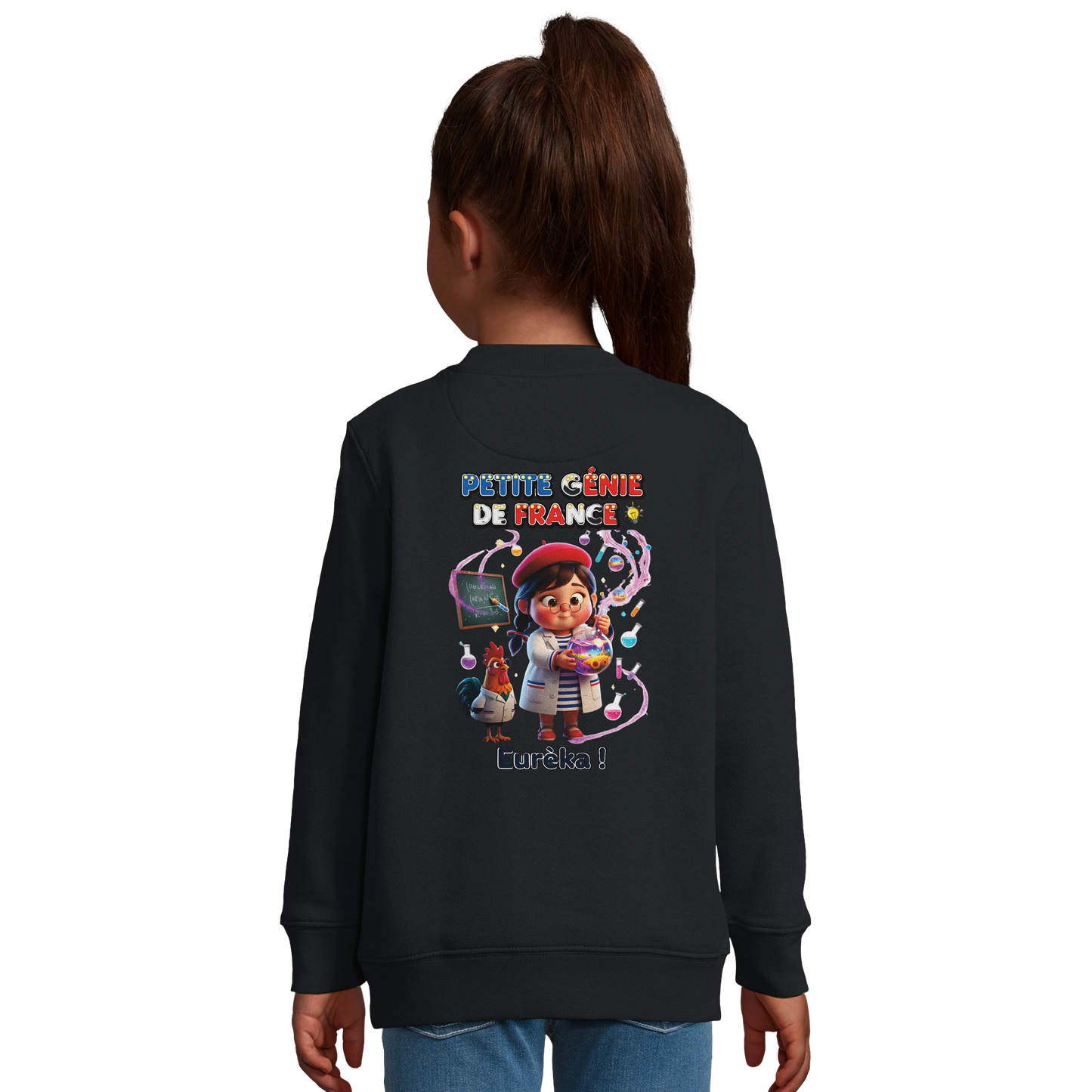Sweat-shirt fille Petite Génie de France - Coton Recyclé Confortable