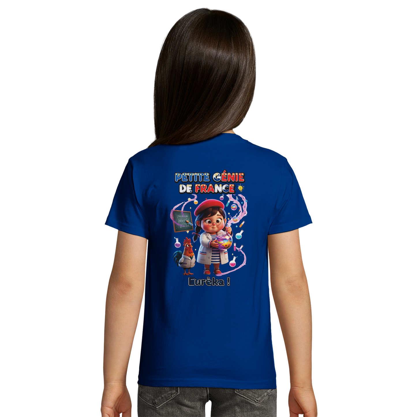 T-Shirt Fille "Petite Génie de France" - 100% Coton Bio