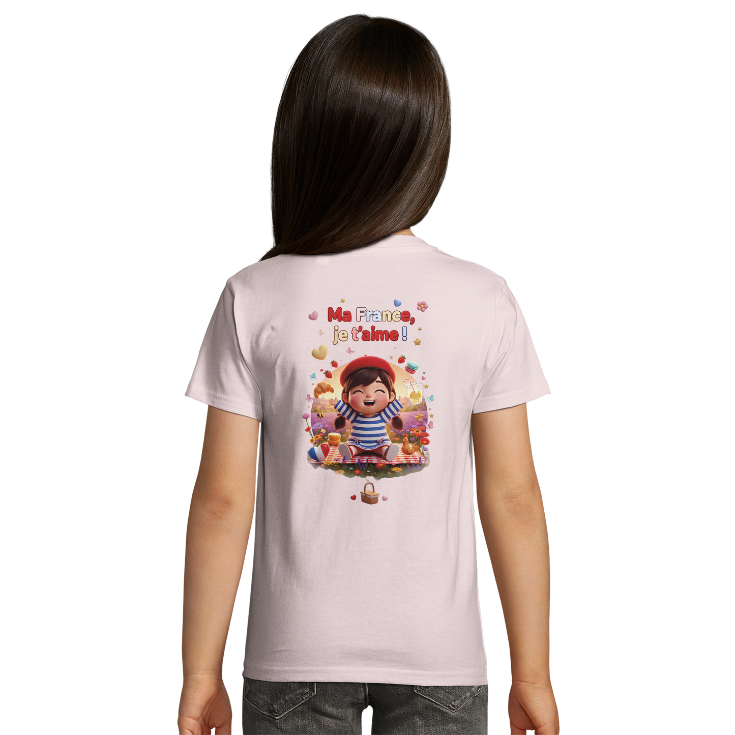 T-shirt Fille « Ma France je t'aime » - Coton Bio Premium
