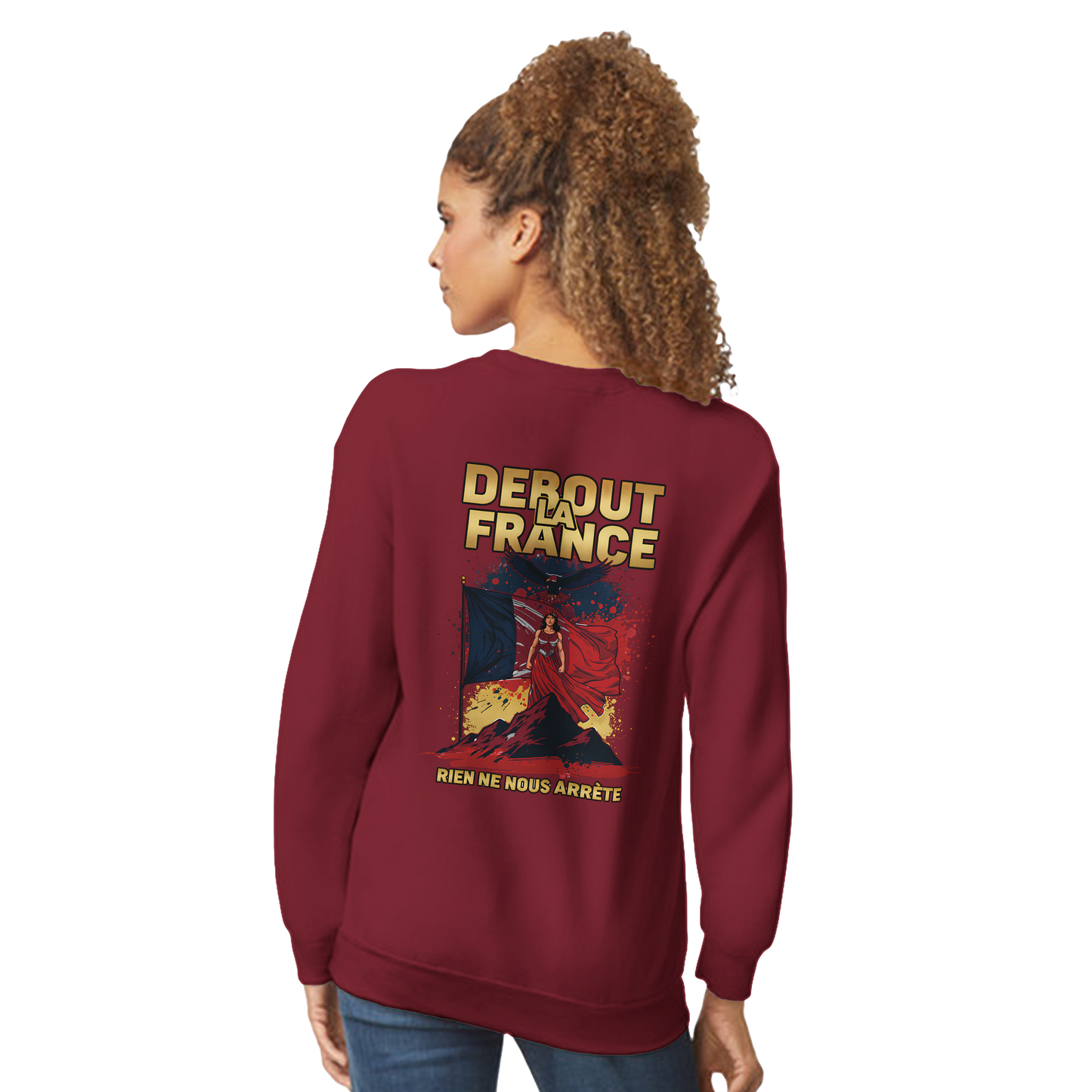 Sweat-shirt Femme Debout la France – Sweat à Capuche Confortable et Résistant