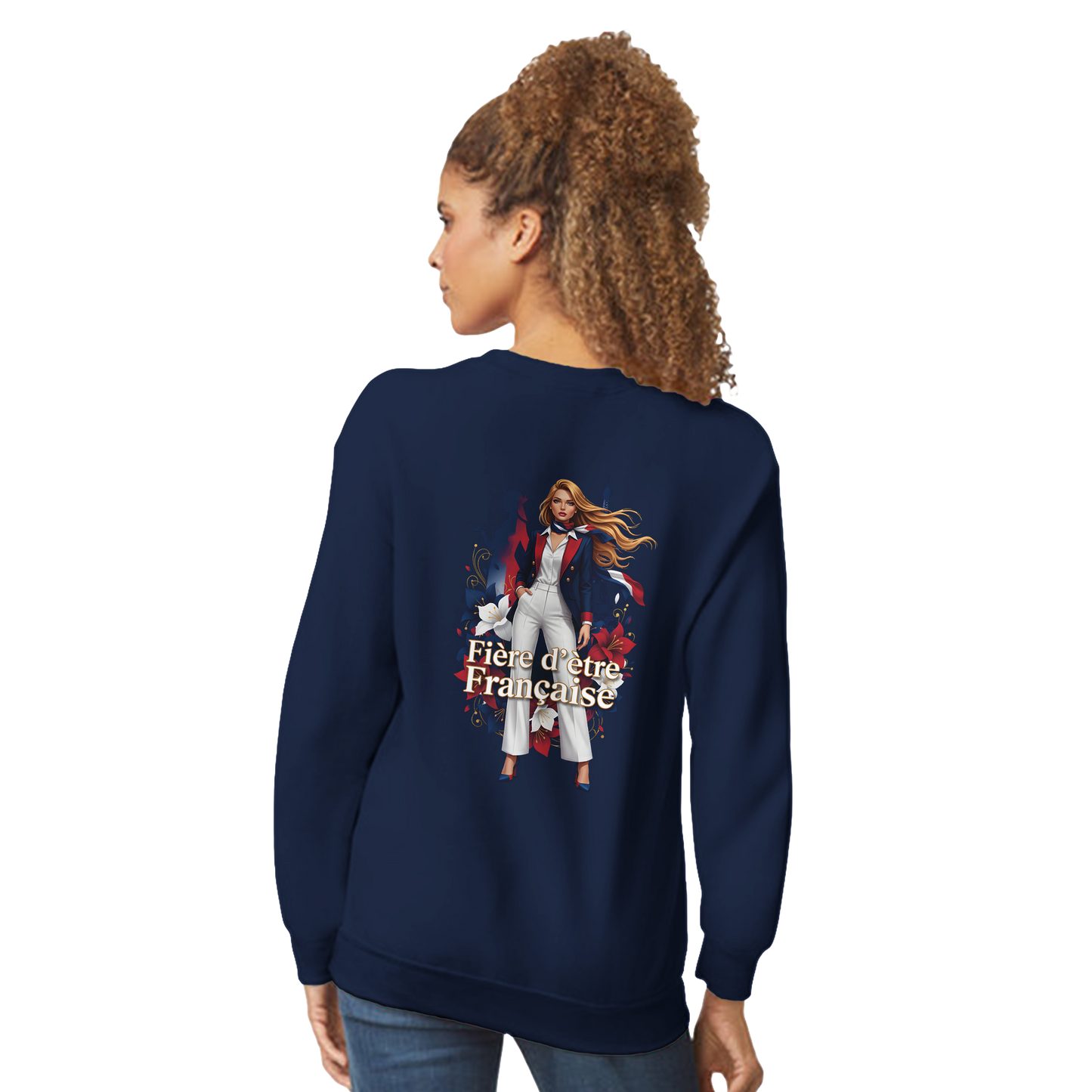 Sweat-shirt Femme Fière d'être Française - Coupe Classique Premium