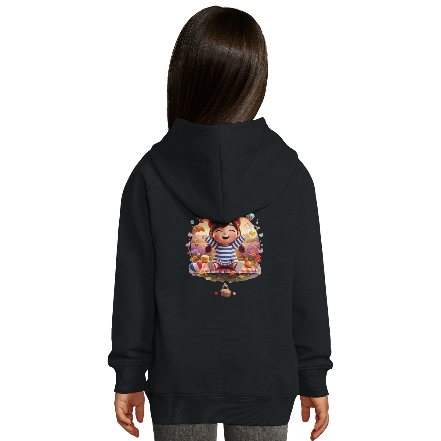 Sweat à capuche fille- Collection France "Ma France je t'aime" - Coton Bio