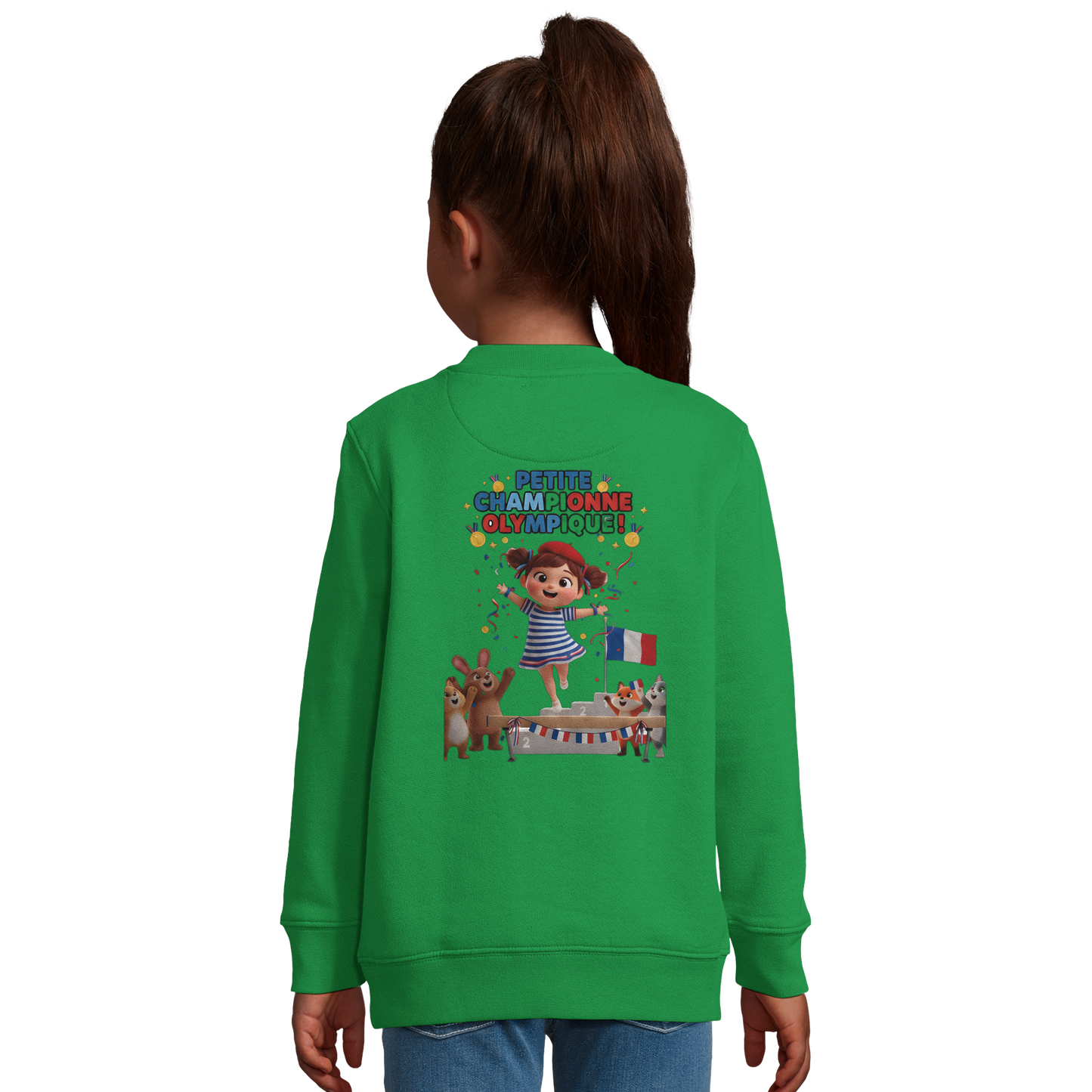Sweat-shirt fille Petite Championne Olympique – Confort Éco-Responsable