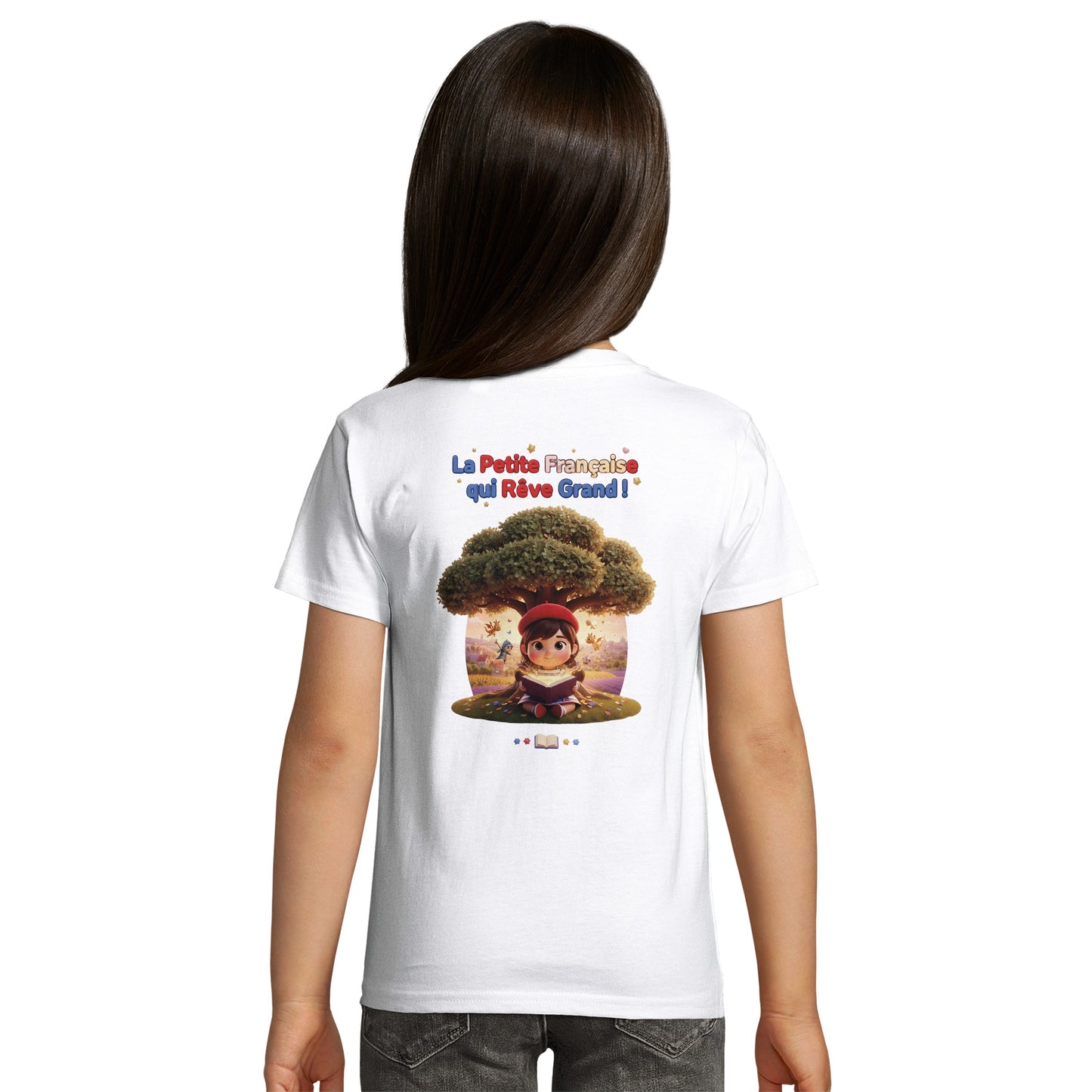 T-Shirt Fille - La Petite Française Qui Rêve Grand - 100% Coton Bio