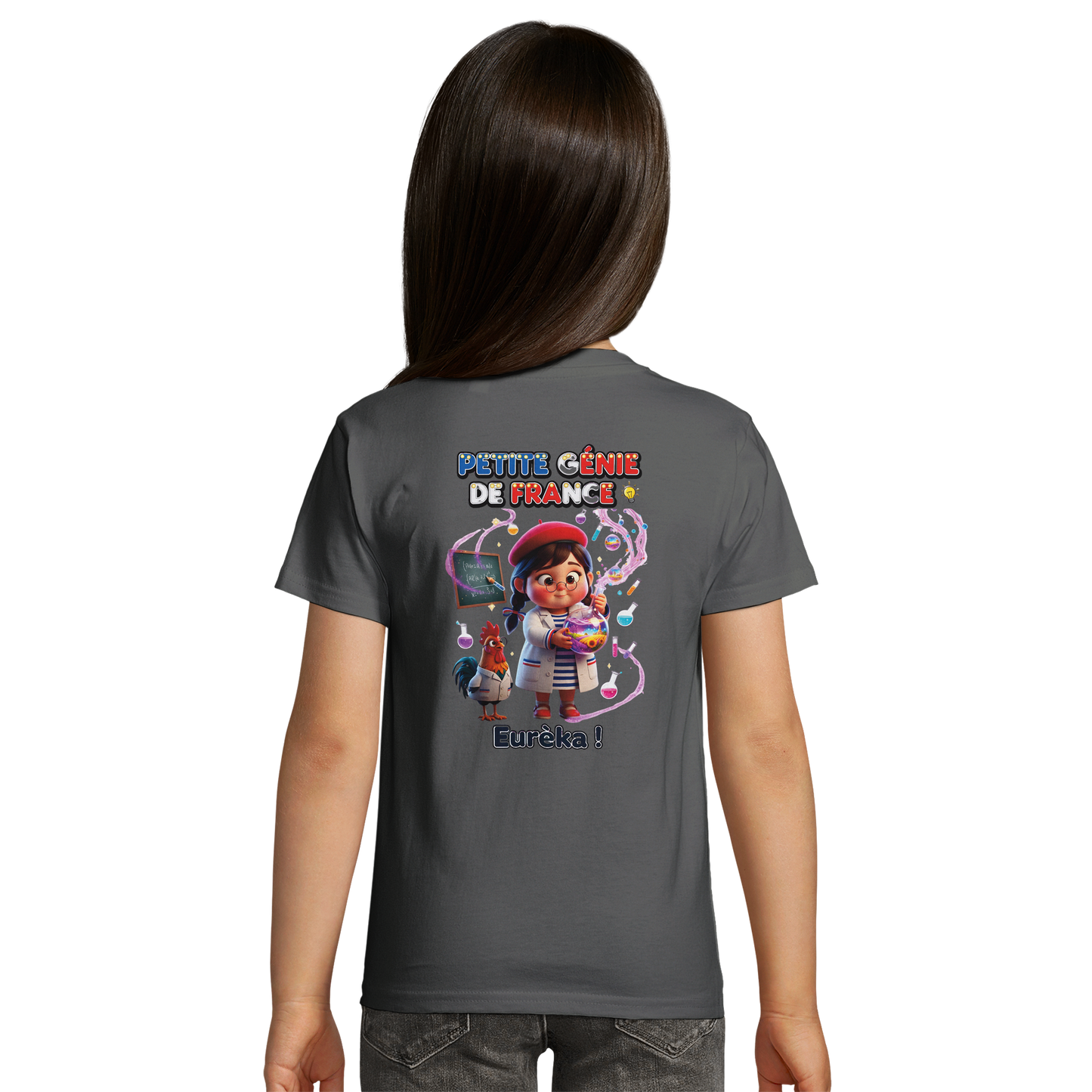 T-Shirt Fille "Petite Génie de France" - 100% Coton Bio